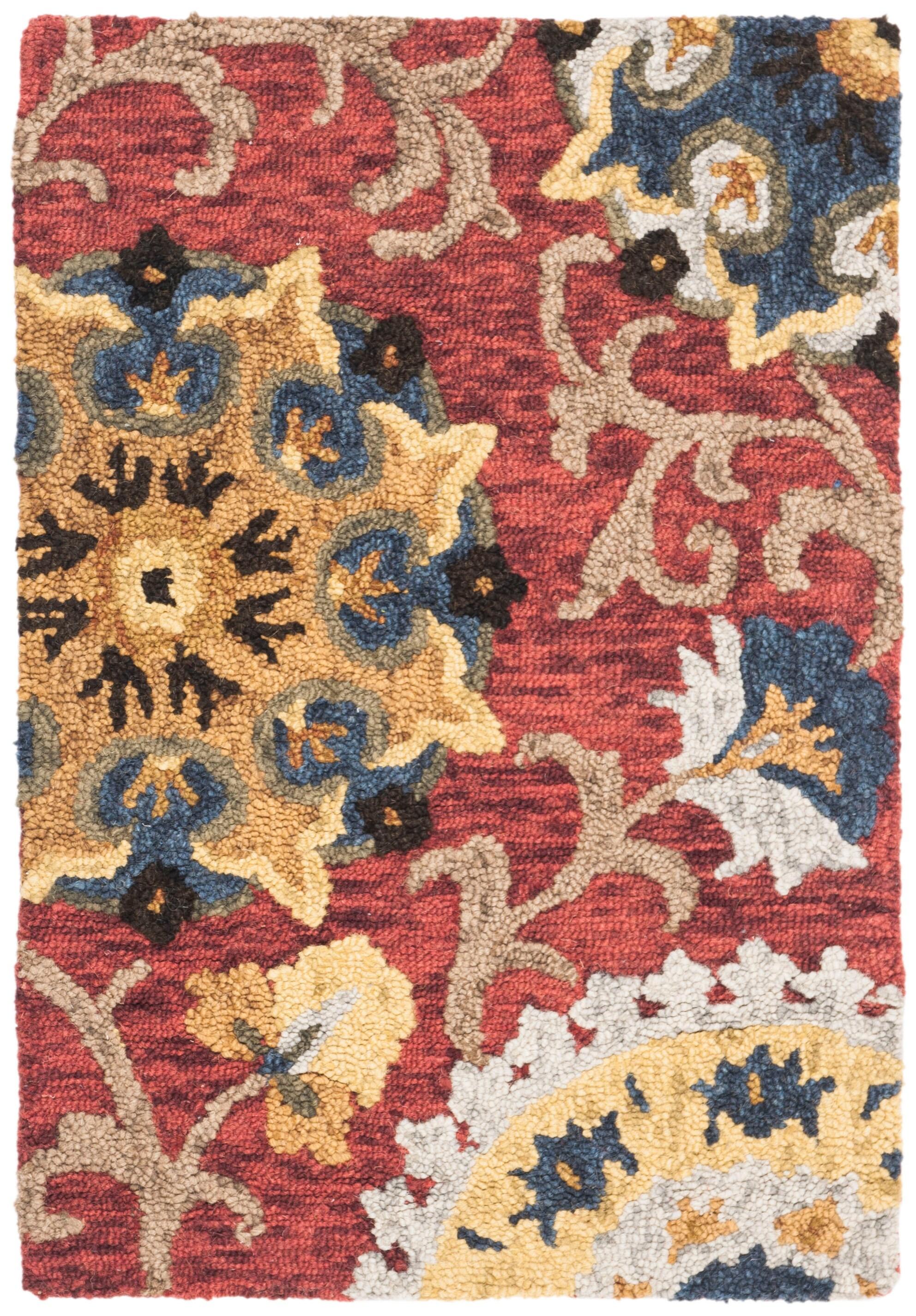 Blossom BLM401 Hand Tufted Accent Rug - Red/Multi - 2'x3' - Safavieh.