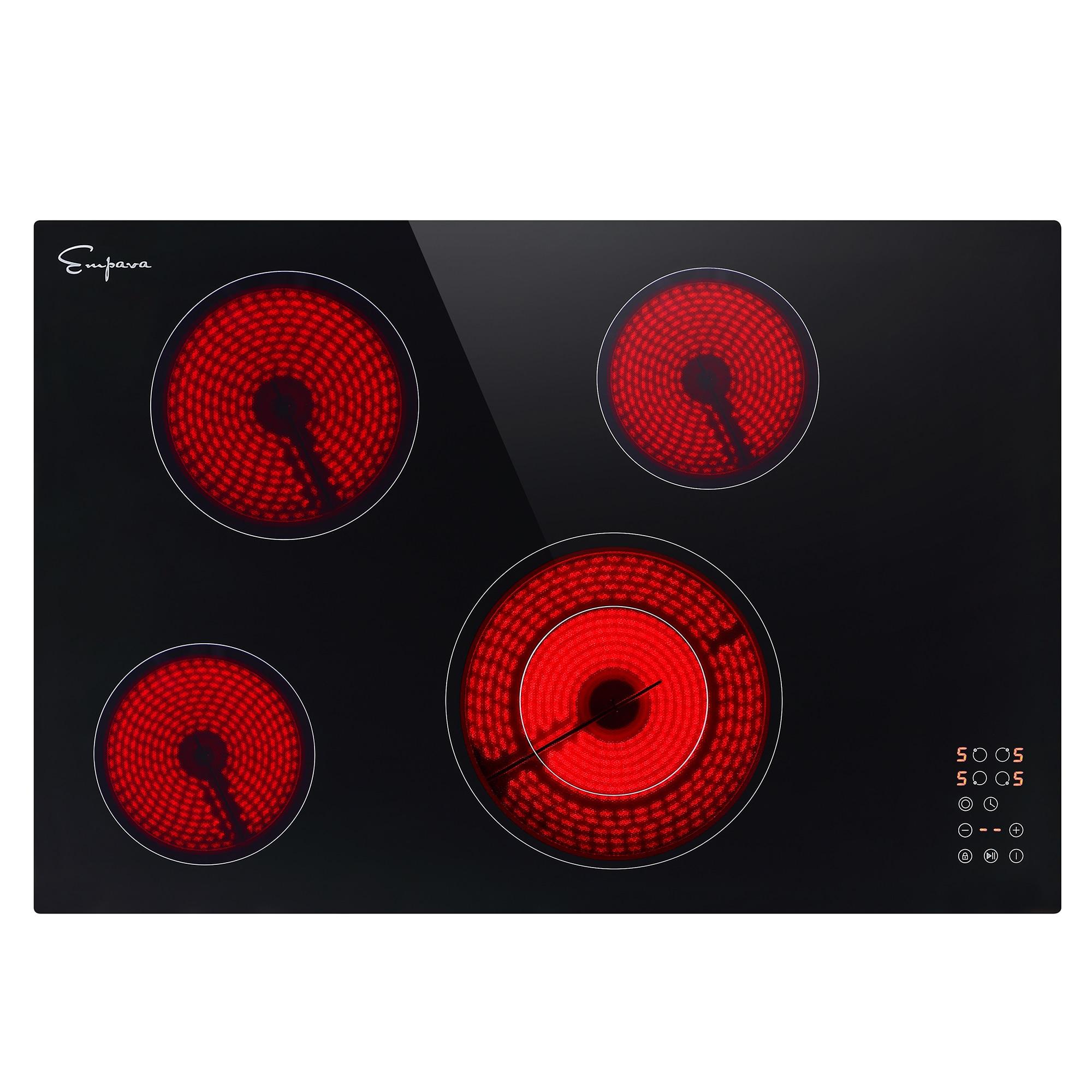 Empava 30" Black Electric 4 Burner Cooktop