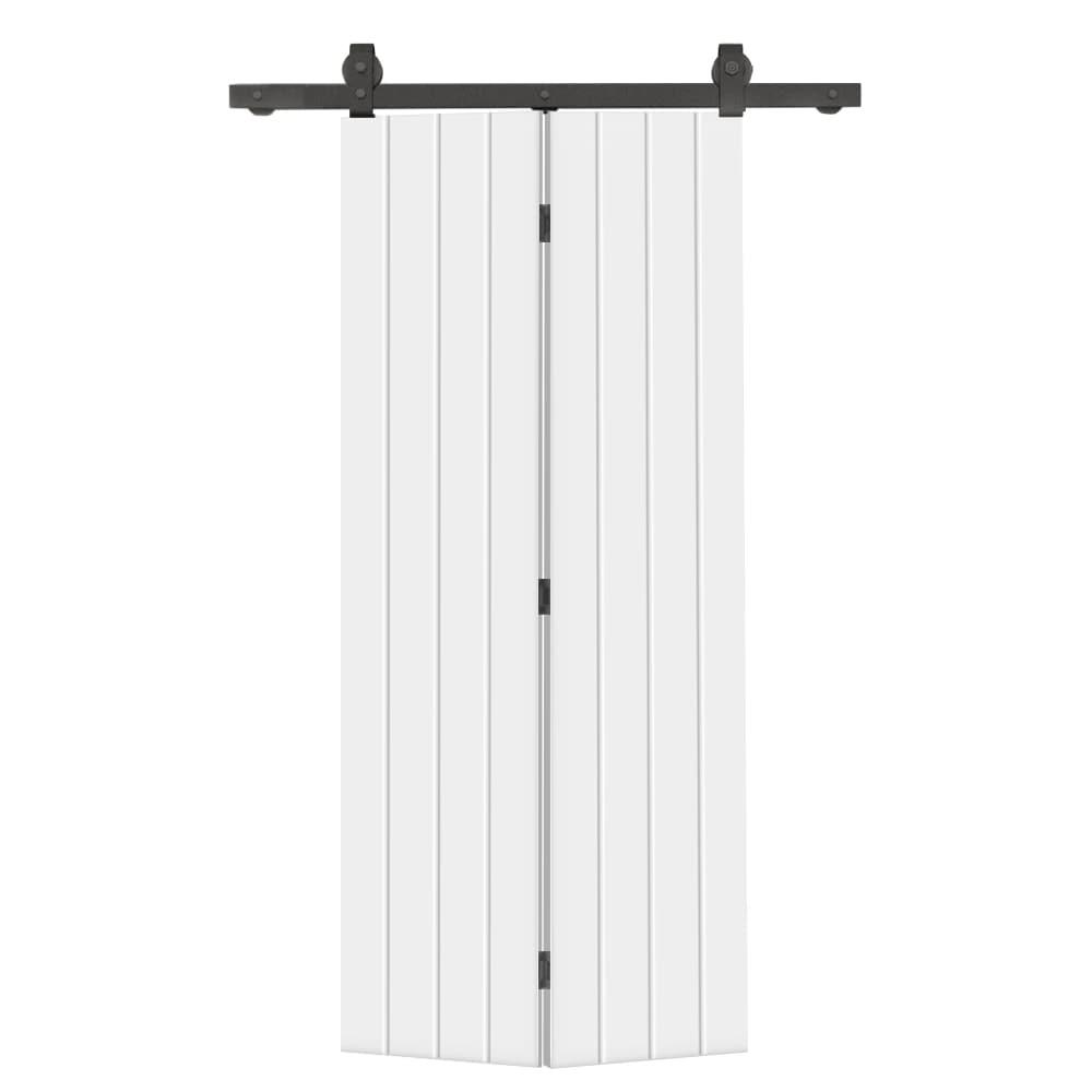 Calhome Modern Bi-Fold Barn Door with Sliding Hardware Kit