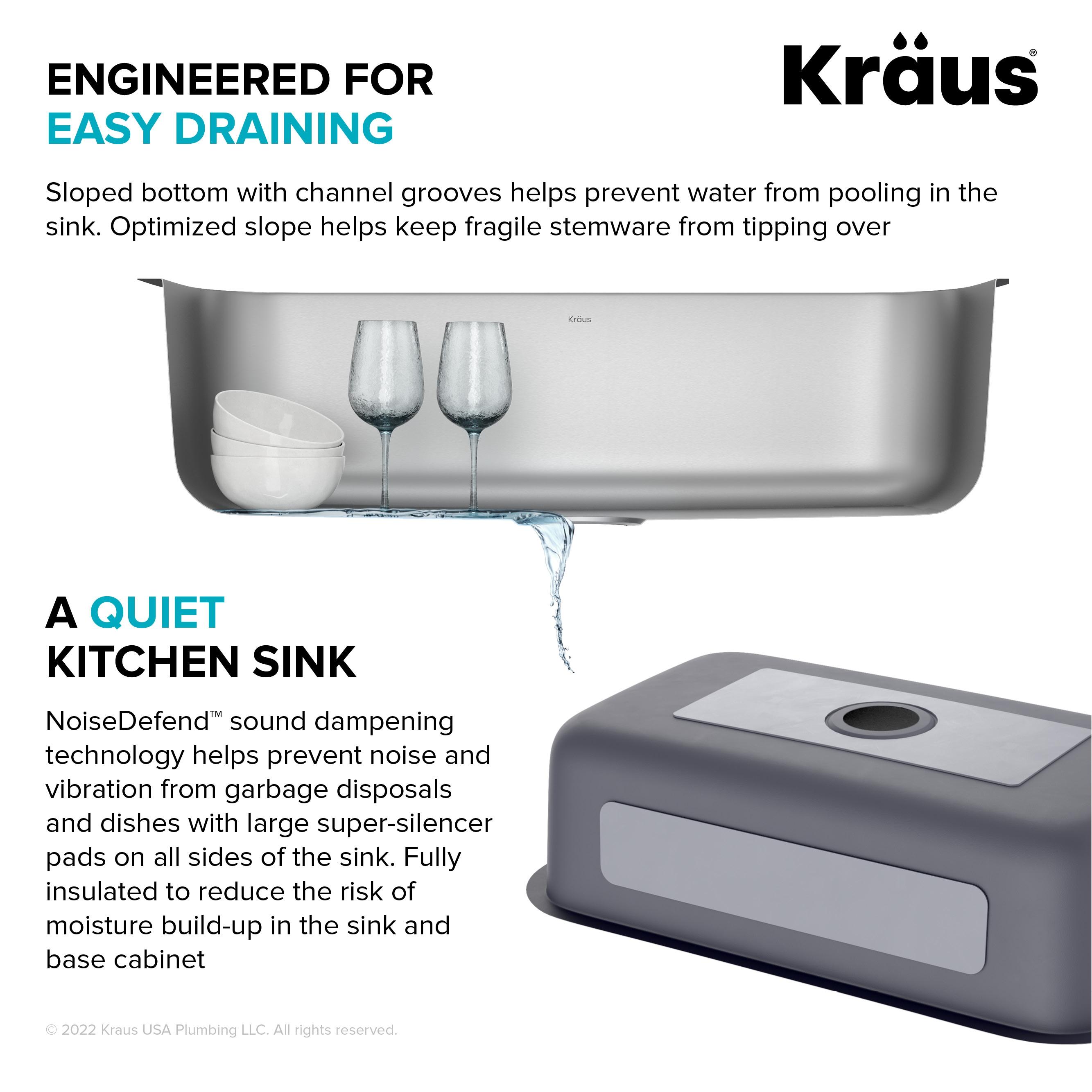 KRAUS Premier Undermount Single Bowl 18-Gauge Stainless Steel Kitchen Sink