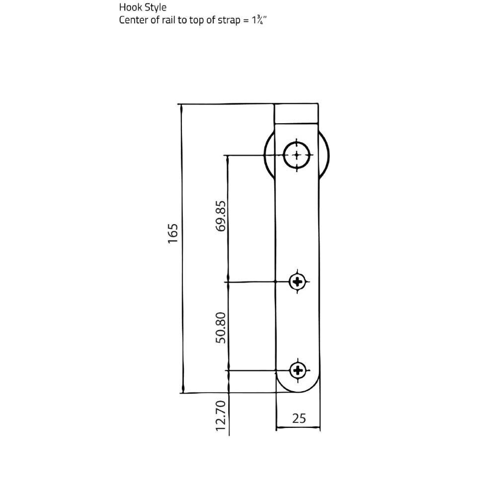 Quiet Glide Hook Mini Standard Single Track Barn Door Hardware Kit (Door Not Included)