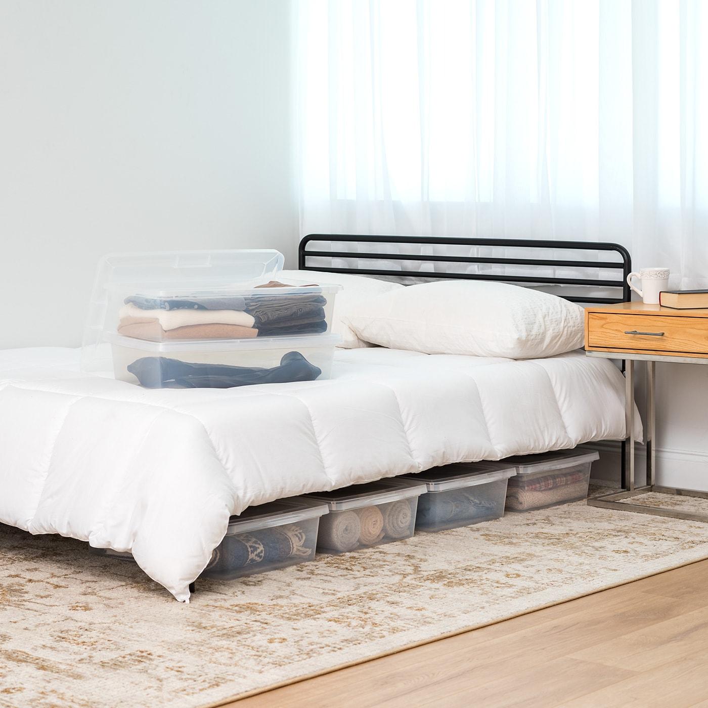 IRIS USA 28 Quart Plastic Stackable Storage Container Bin with Latching Lid