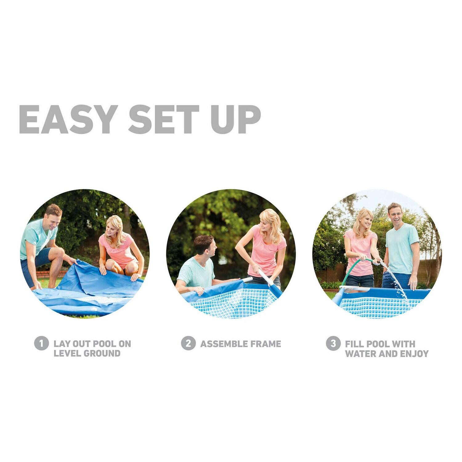 Intex New Intex Rectangular Frame Above Ground Swimming Pool & Reviews | Wayfair