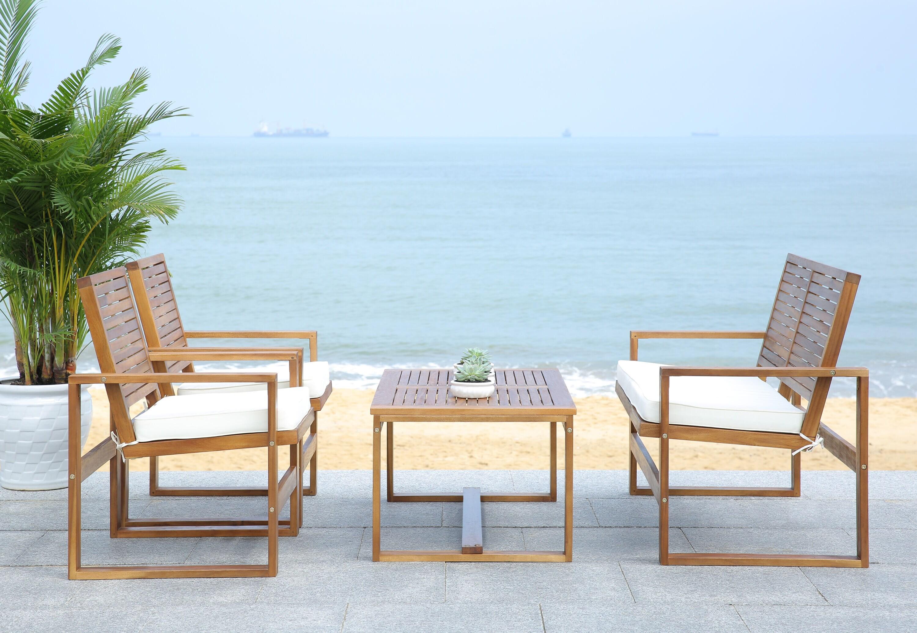 Ozark 4 Piece Set - Indoor/Outdoor - FOX6007 - Natural/Beige - Safavieh