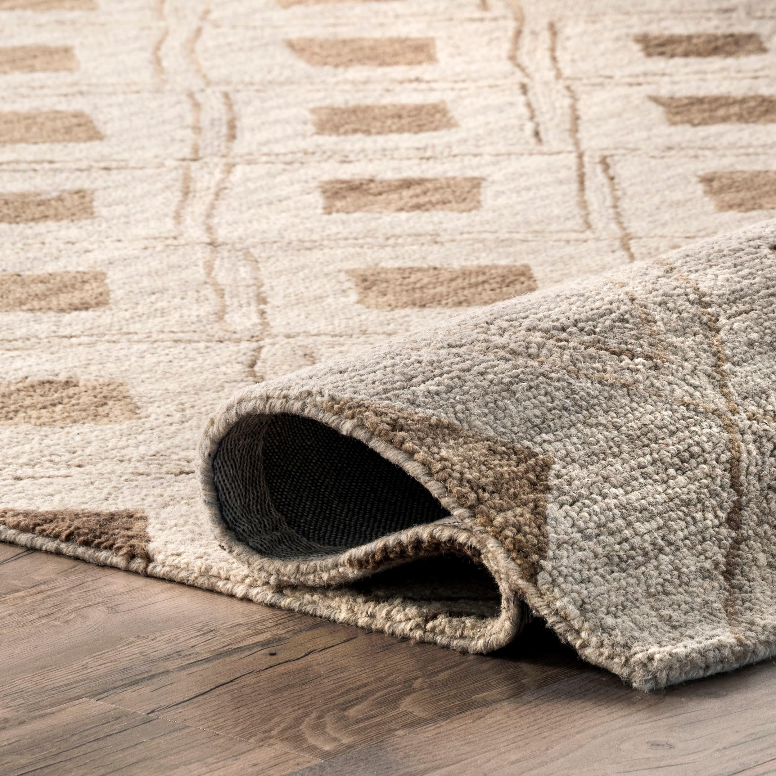 Arvin Olano x Rugs USA Trellis Wool Beige Area Rug