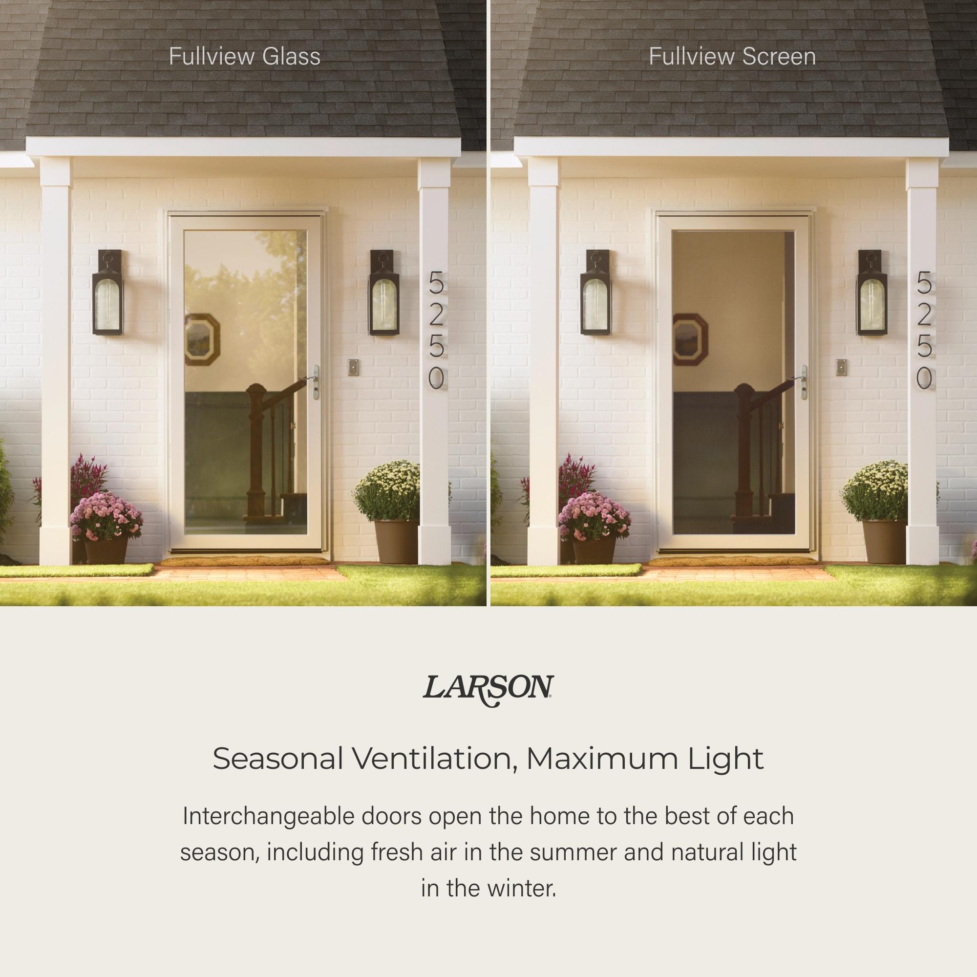 LARSON Platinum Interchangeable Full Glass Storm Door with Low-E (handle sold separately)