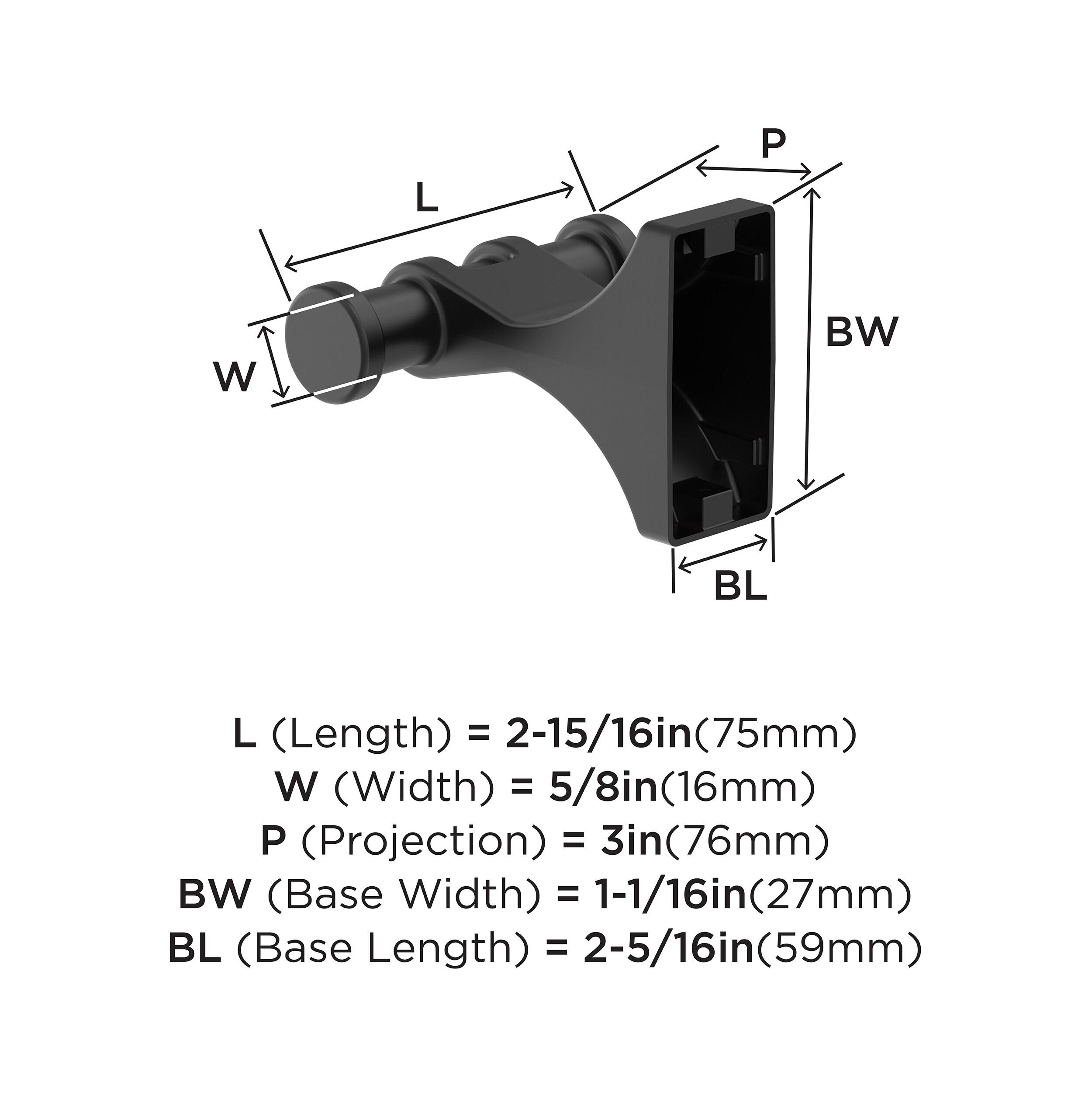 Amerock Davenport Wall Mounted Robe Hook BH36050MB