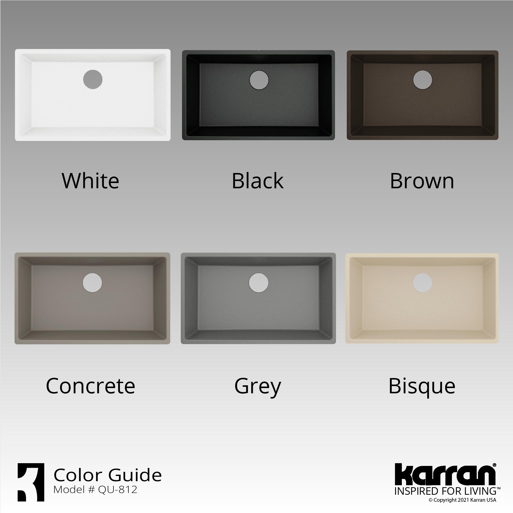 Karran Quartz 32-1/4'' X 19-1/4'' Large Single Bowl Undermount Kitchen Sink
