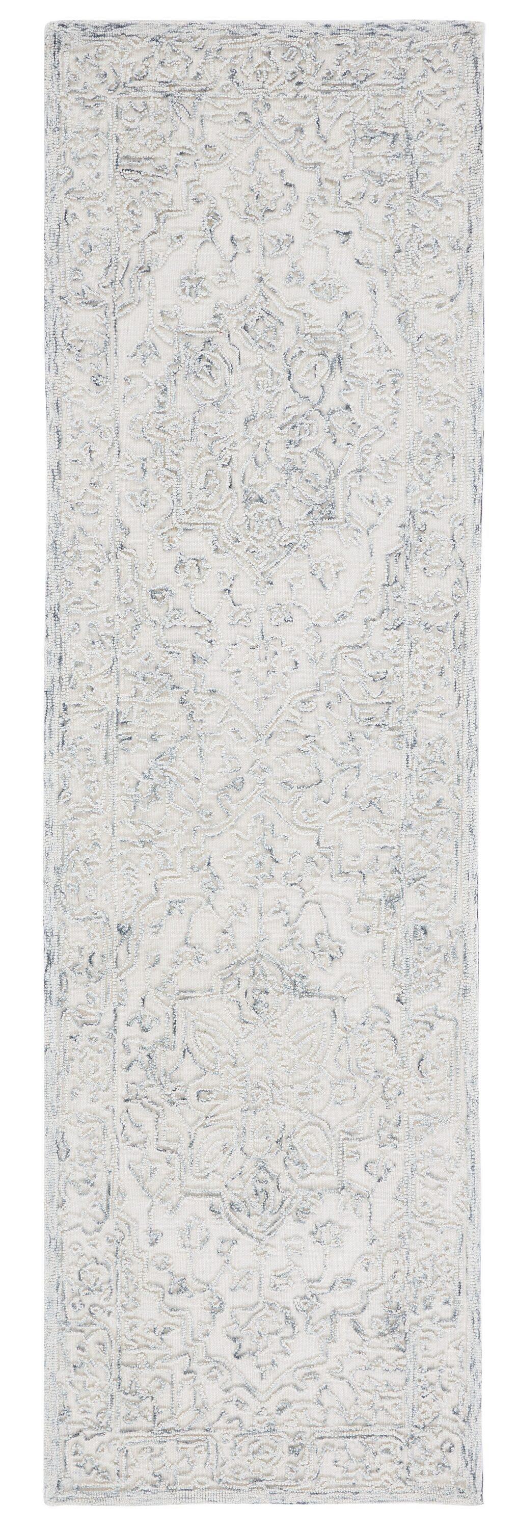 Trace TRC302 Hand Tufted Runner Rug - Ivory/Charcoal - 2'3"x8' - Safavieh.