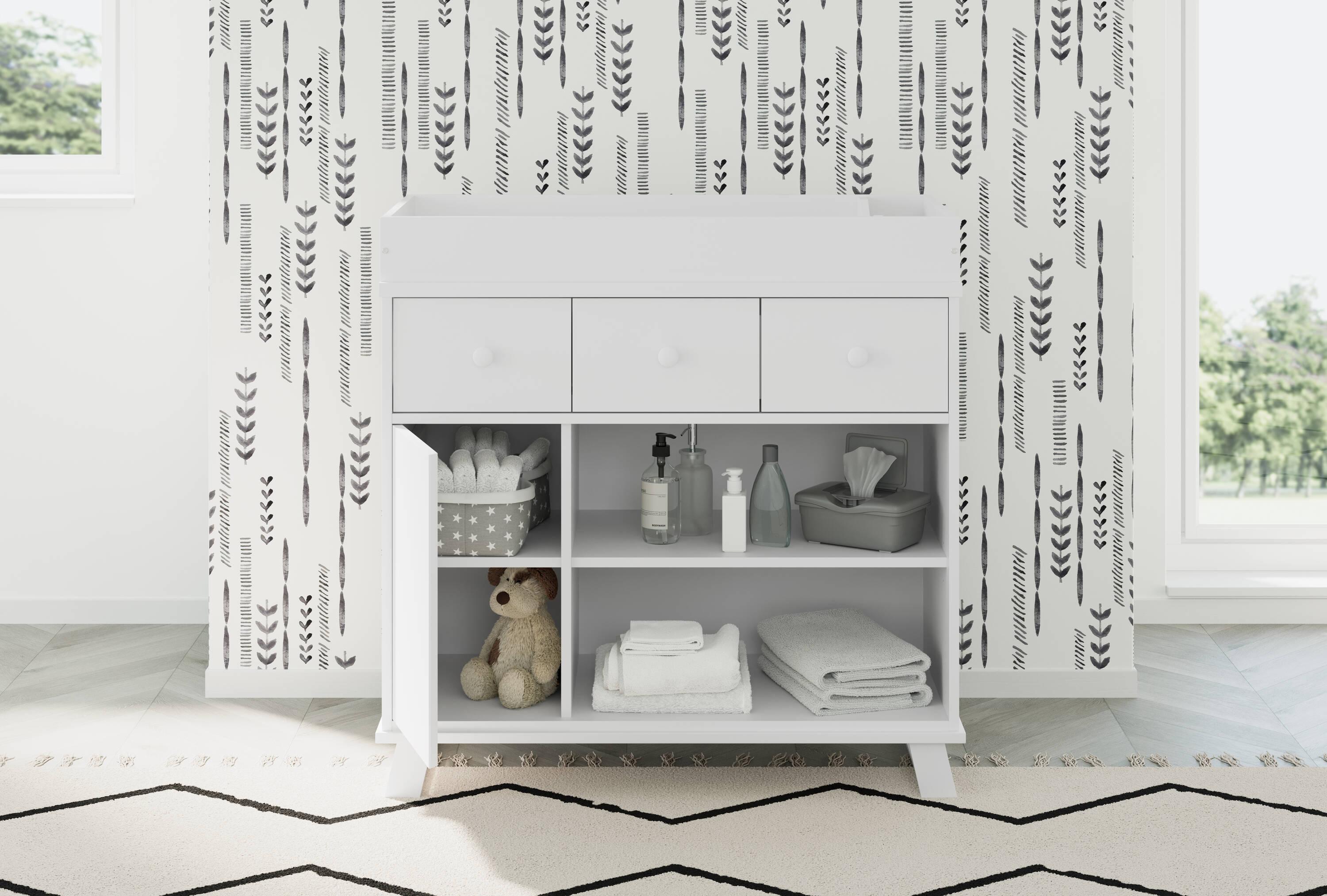 Storkcraft Modern 2 Drawer Dresser with Removable Changing Topper