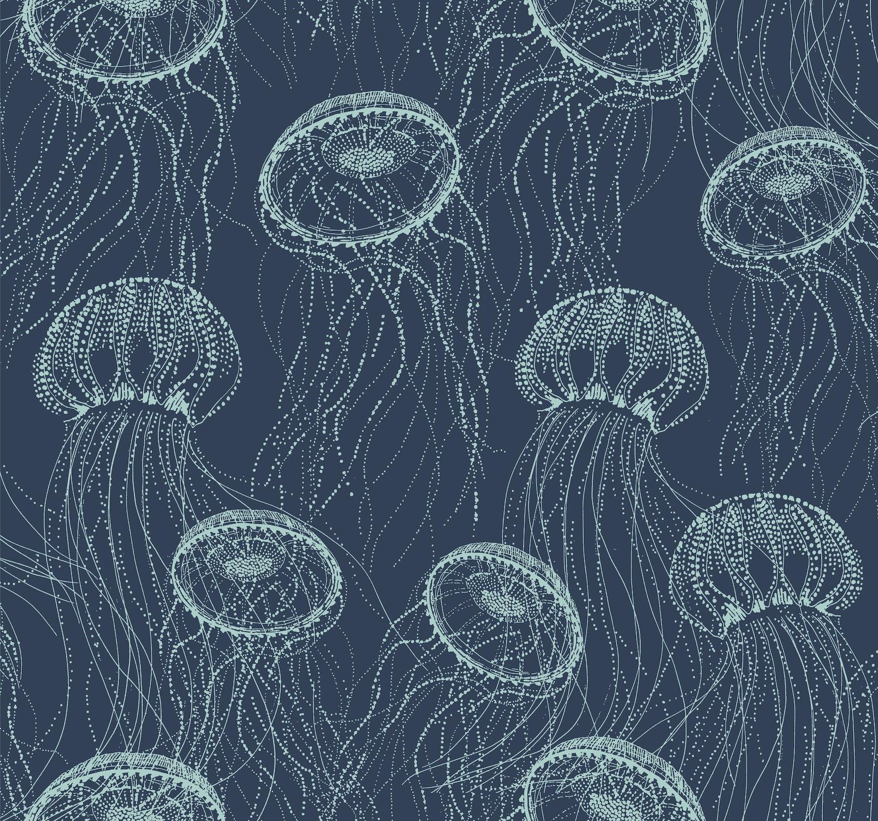 York Wallcoverings Navy Atolla Removable Wallpaper