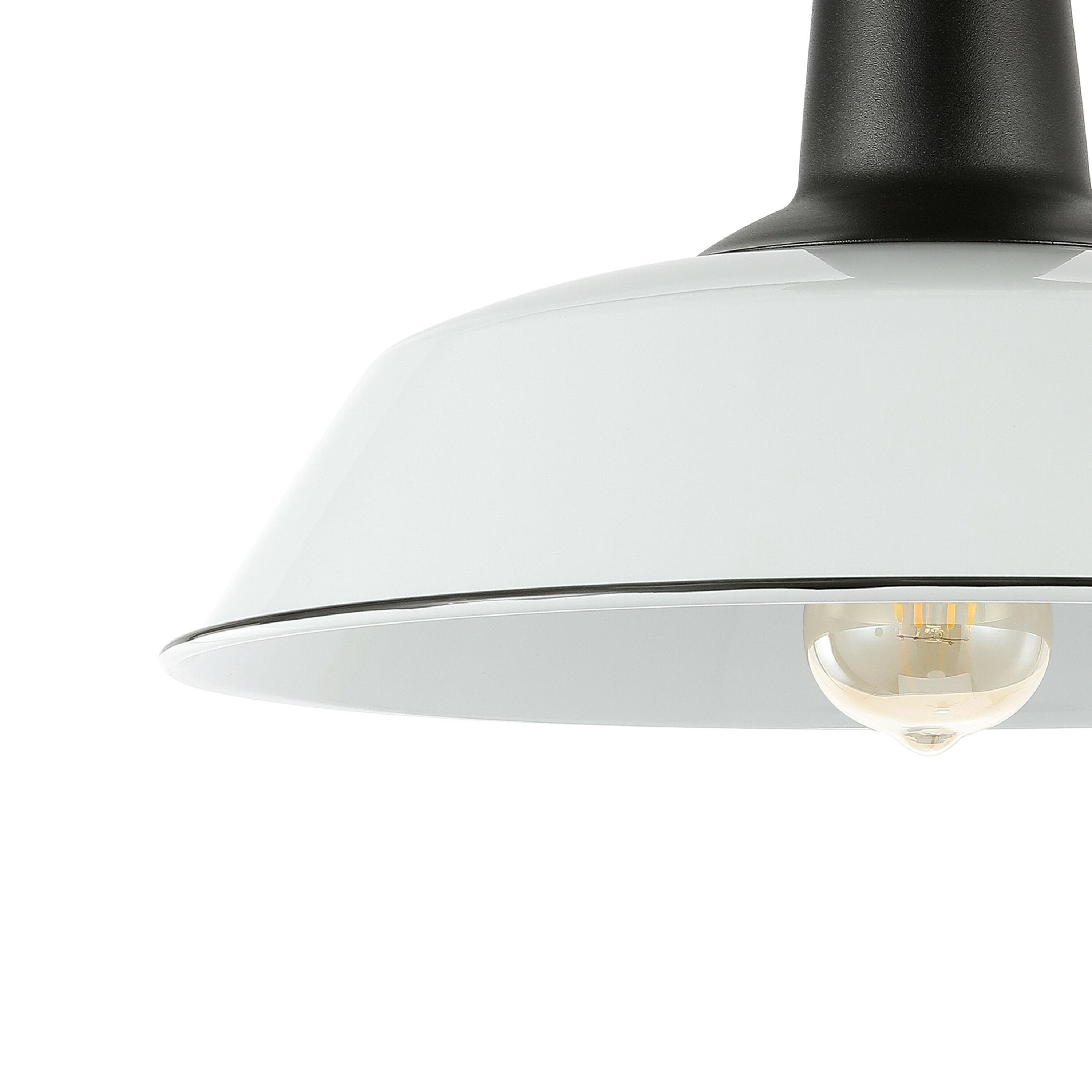 JONATHAN y Camila Montaje Semi Empotrado de Hierro LED Industrial Clásico de 14" con 1 Luz para Interior/exterior, Blanco/negro, JYL7617A