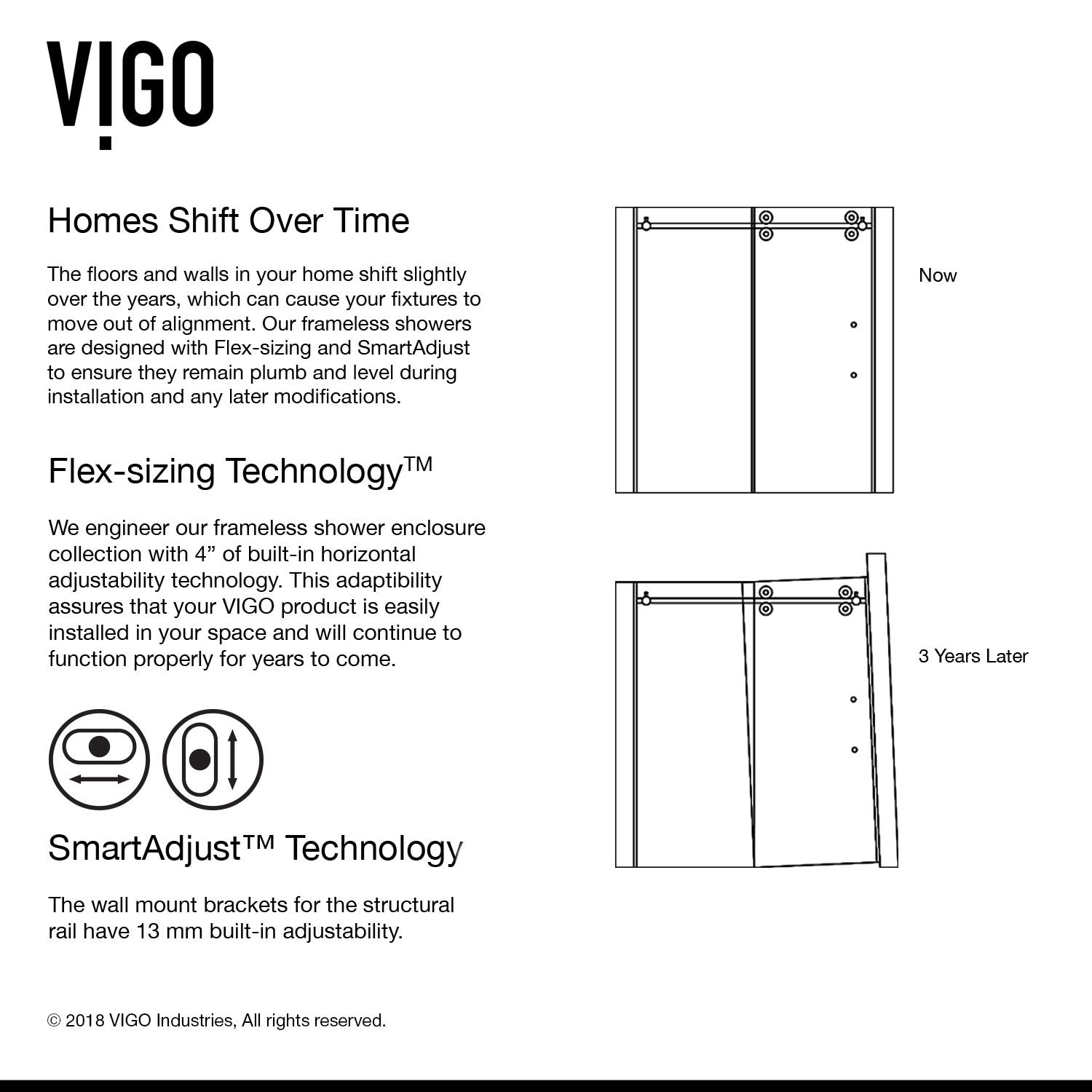 Elan 56-60" W x 66" H Sliding Frameless Tub Door with 3/8" Clear Glass