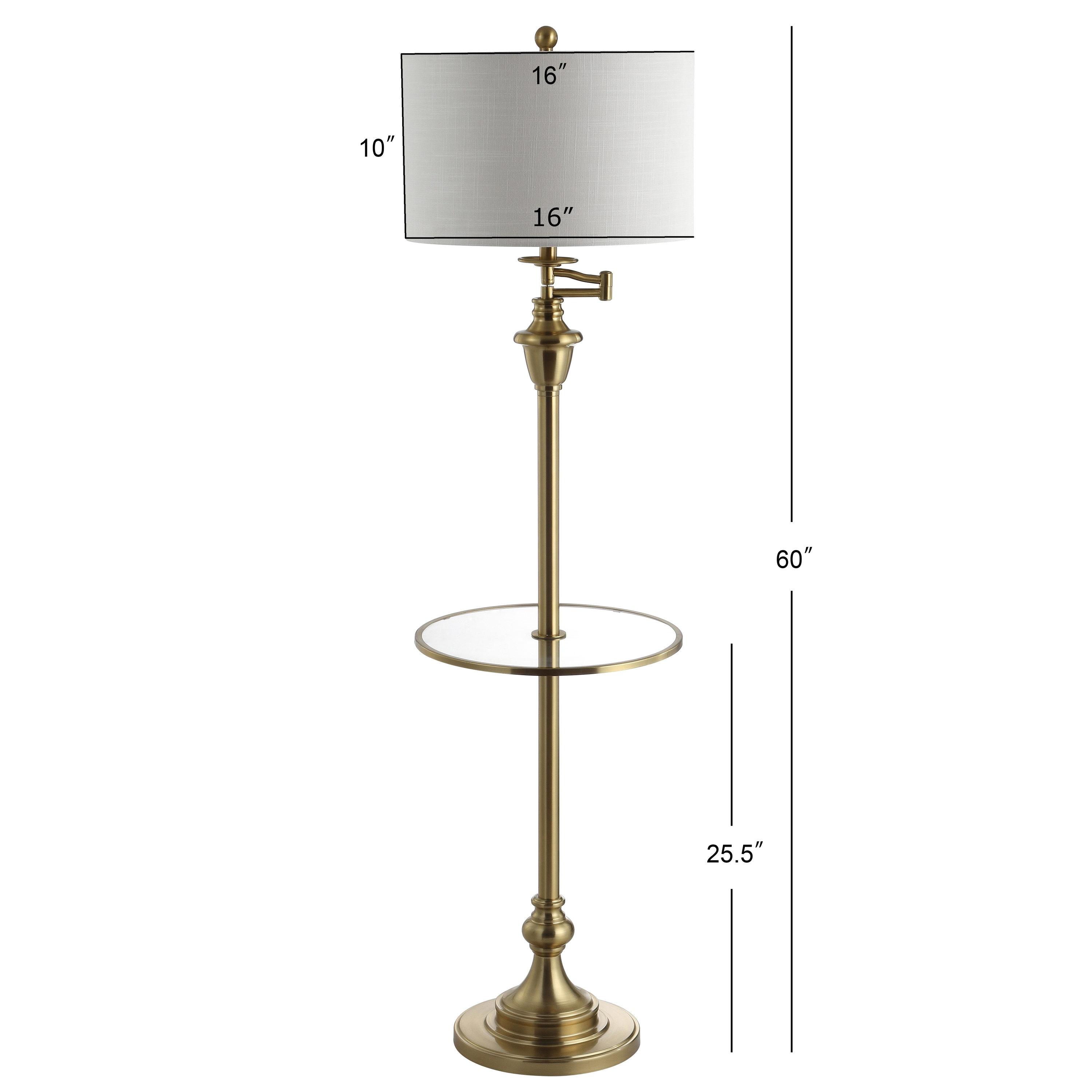 Rephen 60'' Black LED Swing Arm Floor Lamp with USB