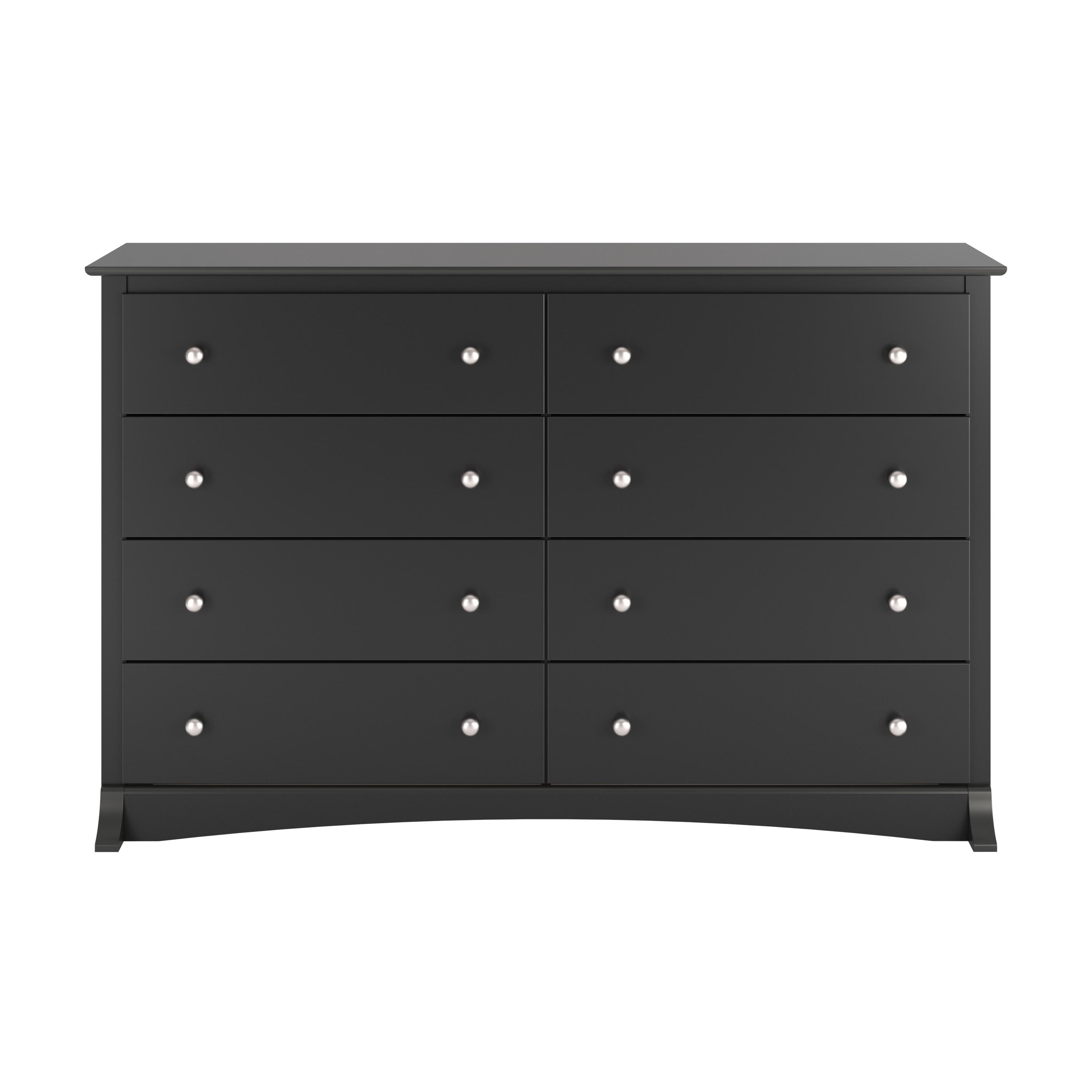 Sonoma 8 Drawer Dresser Black - Prepac: Laminated Transitional Style, Metal Hardware, Includes Anti-Tip