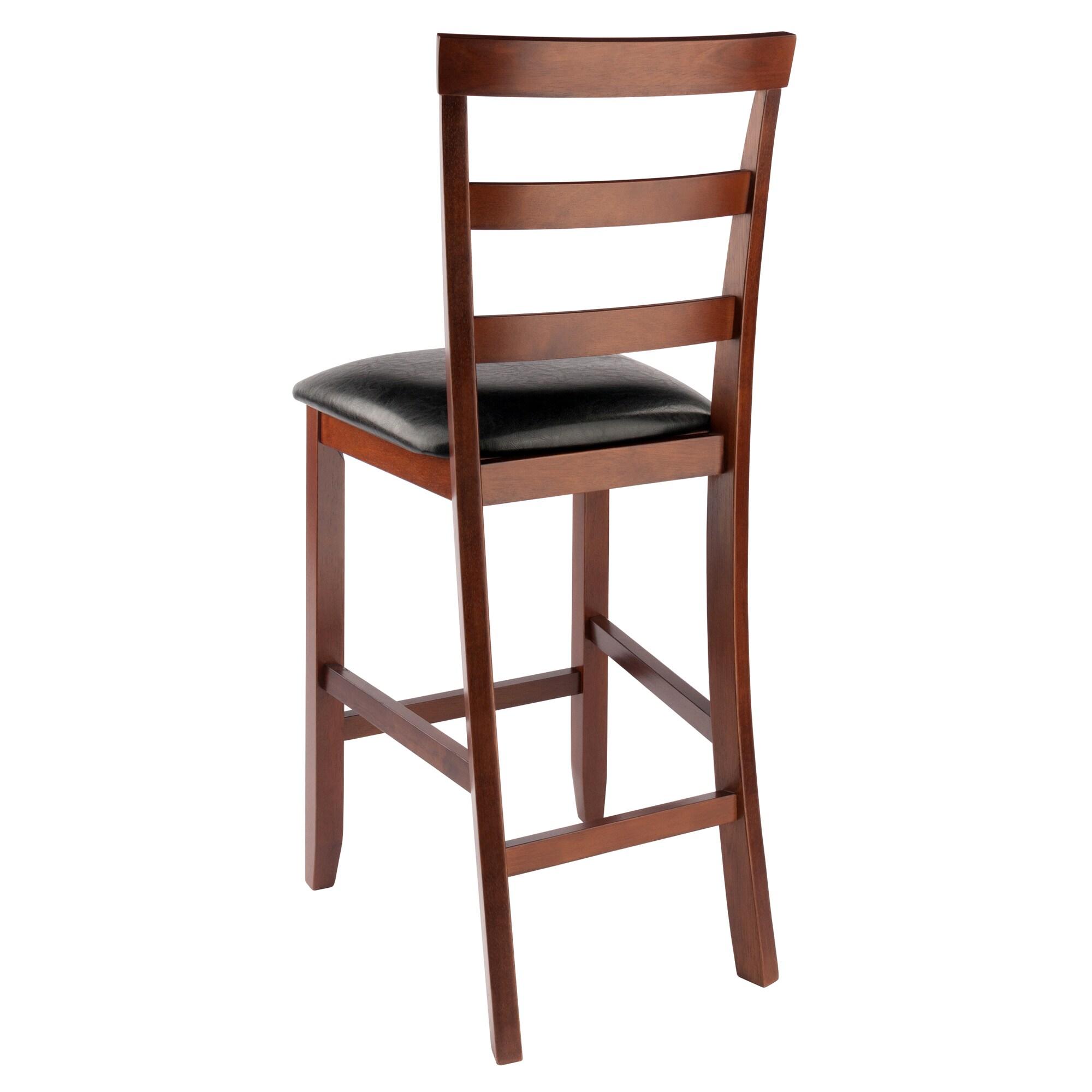 2pc Simone Counter Height Barstool Set Black/Walnut - Winsome