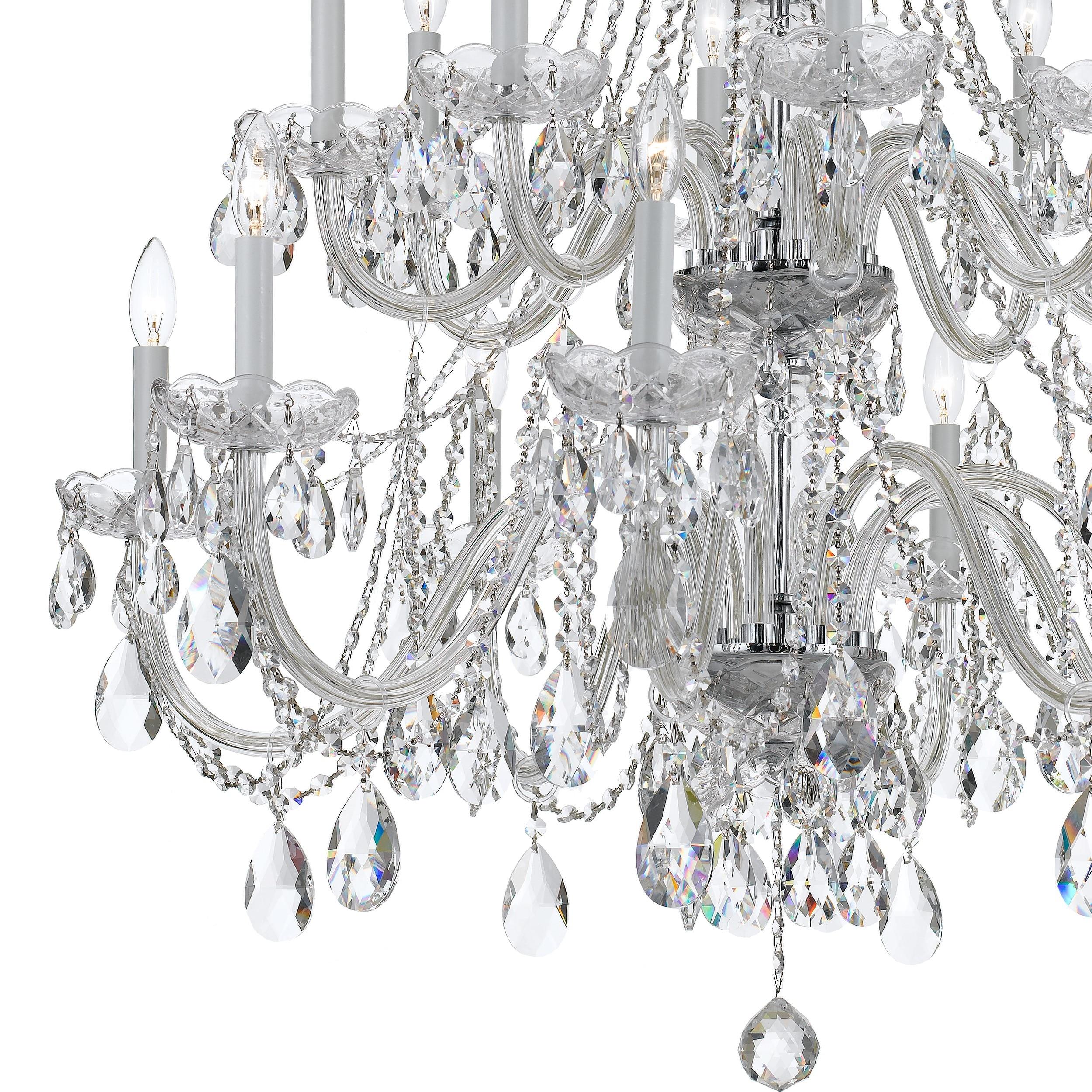 Crystorama Traditional Crystal 37"W Polished Chrome 16-Light Chandelier