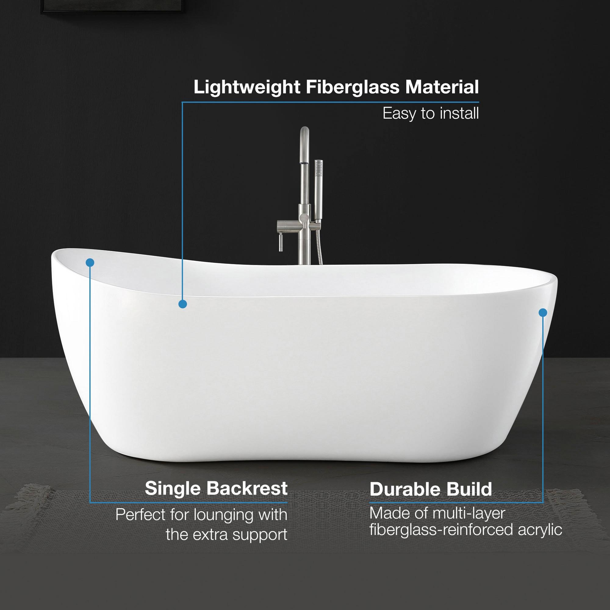 Isaac 29.02'' x 58.27'' Freestanding Soaking Acrylic Bathtub