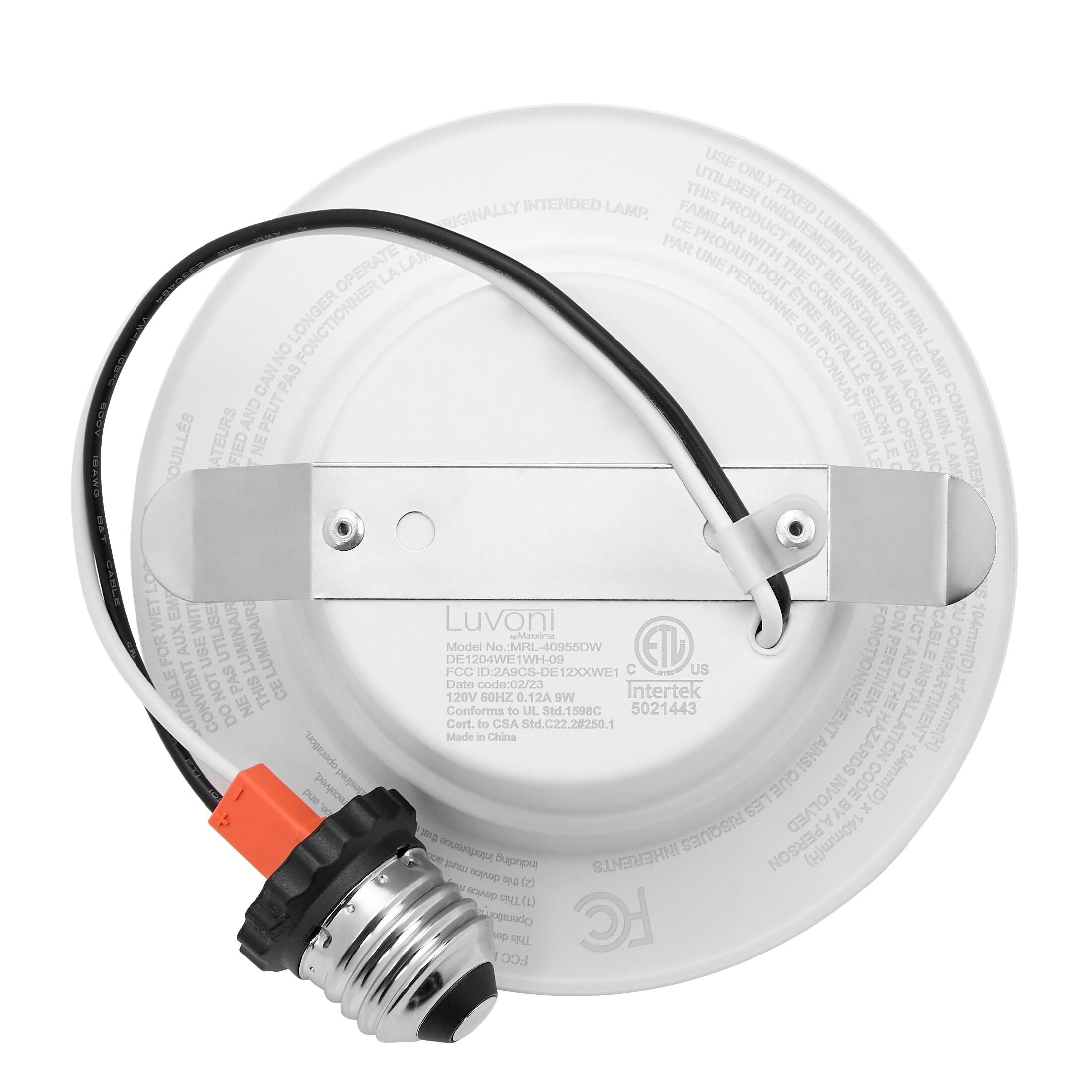Luvoni 4 inch Smart Wifi LED Retrofit Downlight, 700 Lumens, Dimmable, Multi CCT 2700-6000K, E26 Adapter included, Compatible with Alexa/Google Home by Maxxima