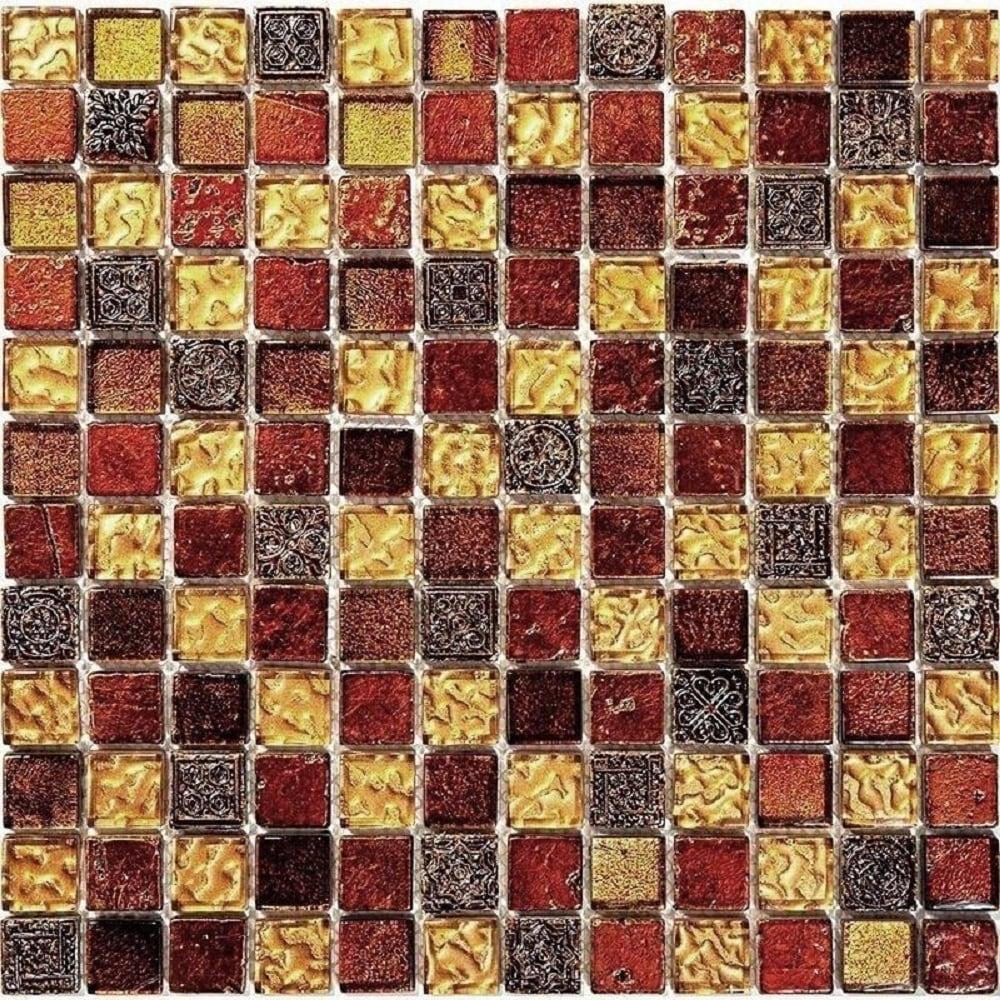 Apollo Gold and Beige 11.7" Square Polished Mosaic Tile