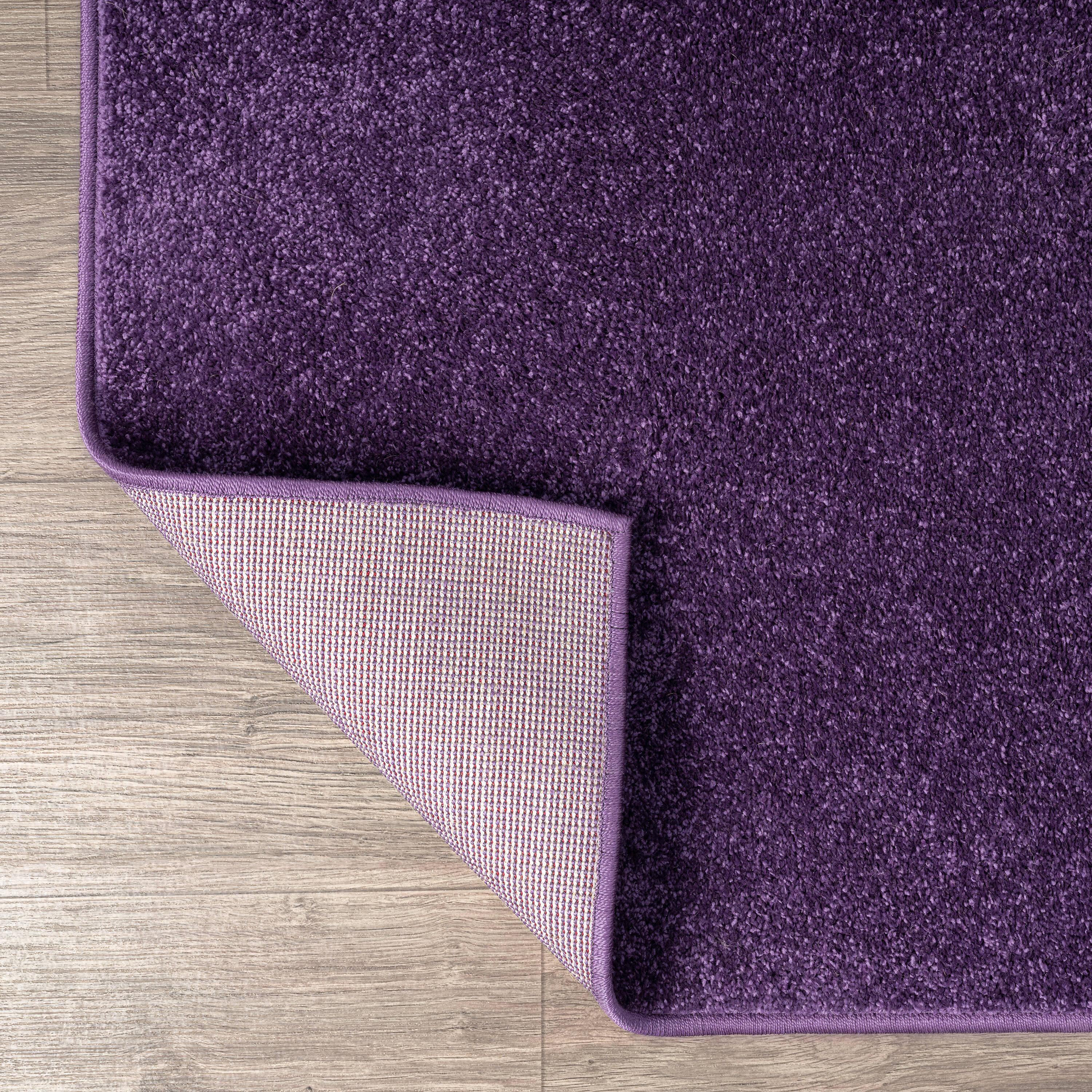 5'x5' Haze Solid Low-Pile, Purple - JONATHAN Y