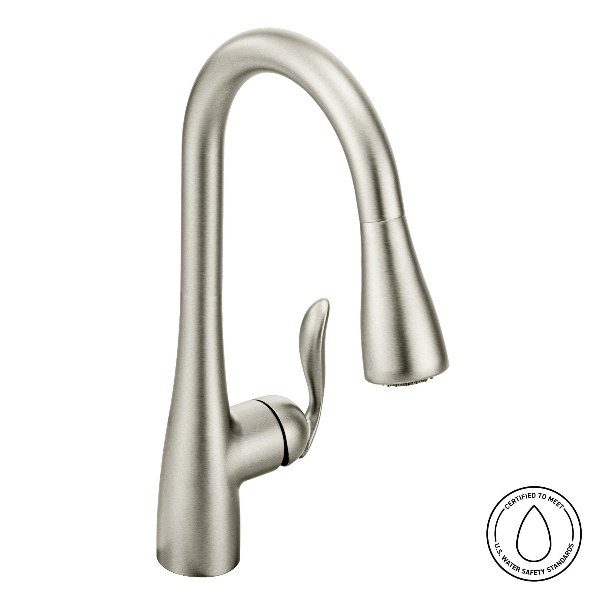 Moen Arbor One Handle Pulldown Kitchen Faucet Featuring Power Boost and Reflex