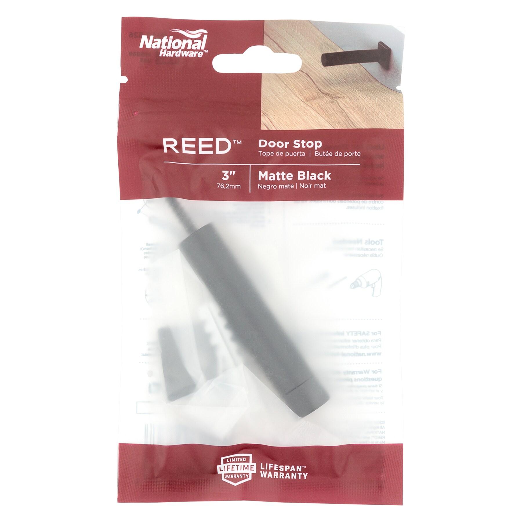 Matte Black 3" Reed Door Stop with Tip