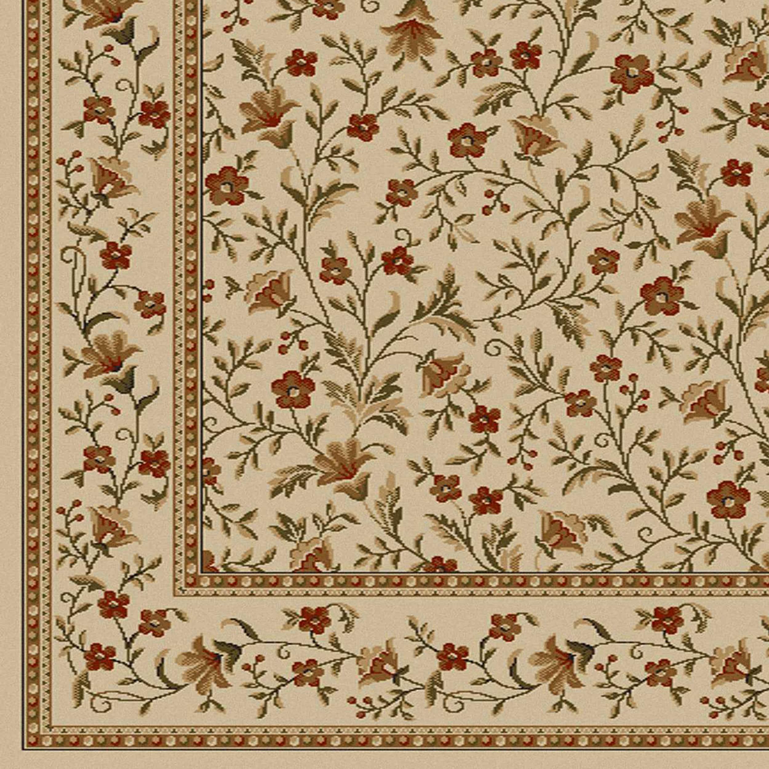 Radici Usa Como Area Rug 1593 Ivory/Brick Italian Bordered 2' 2" x 7' 7" Rectangle