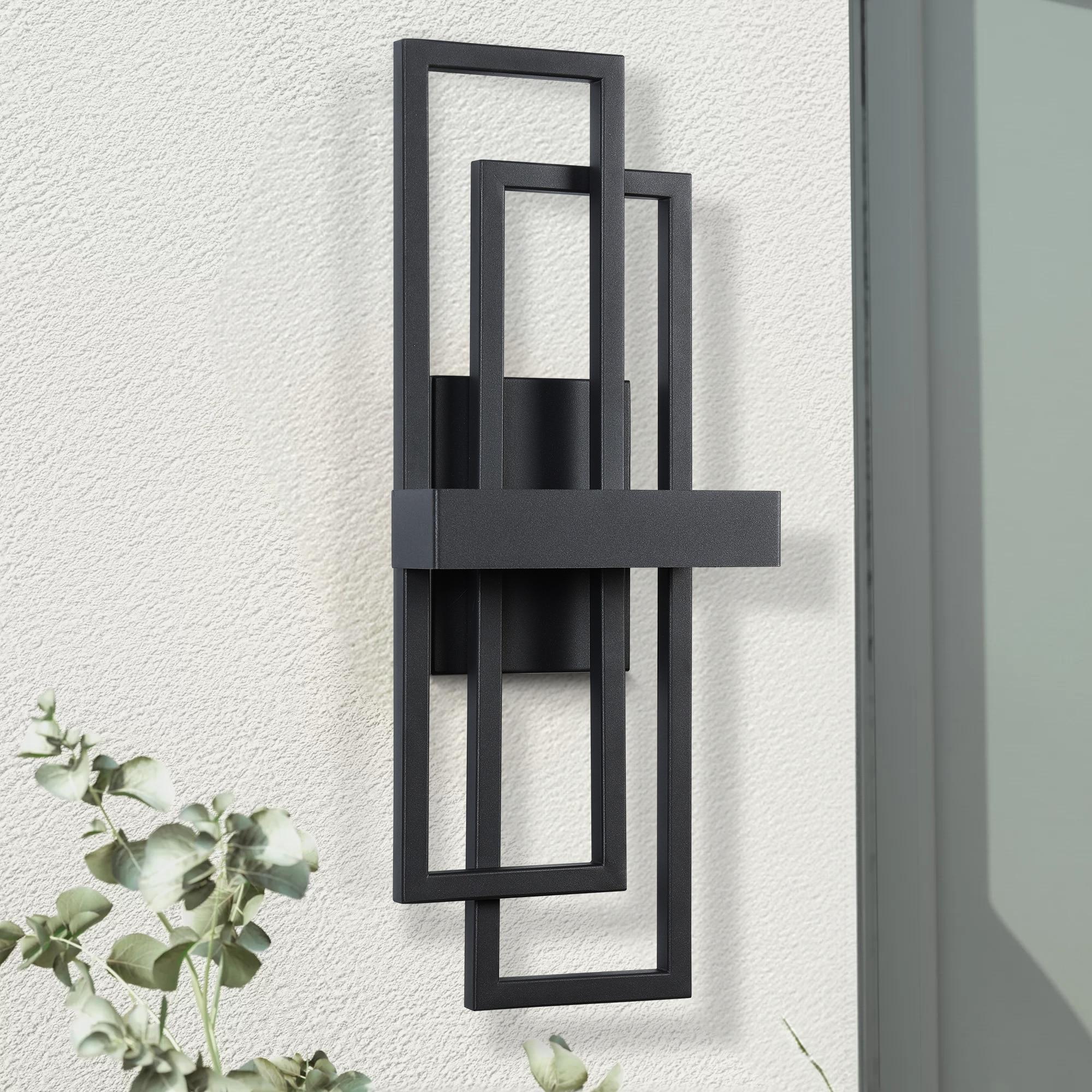 LamQee Wall Sconces 20-in H Brushed Black Hardwired Integrated LED Outdoor Wall Light