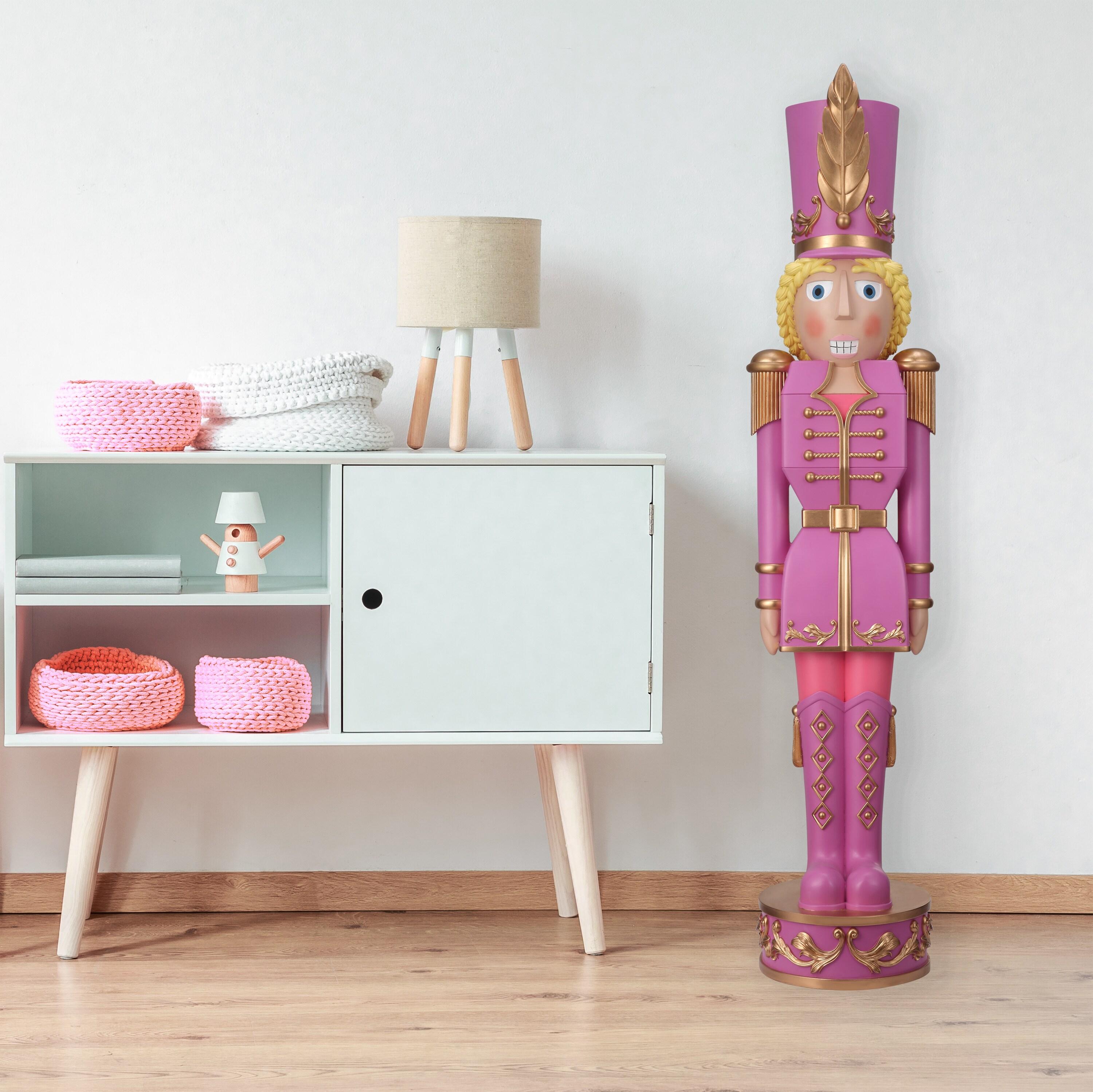 Haute Decor 48" Christmas Female Nutcracker Purple/Gold - Solid Resin Construction