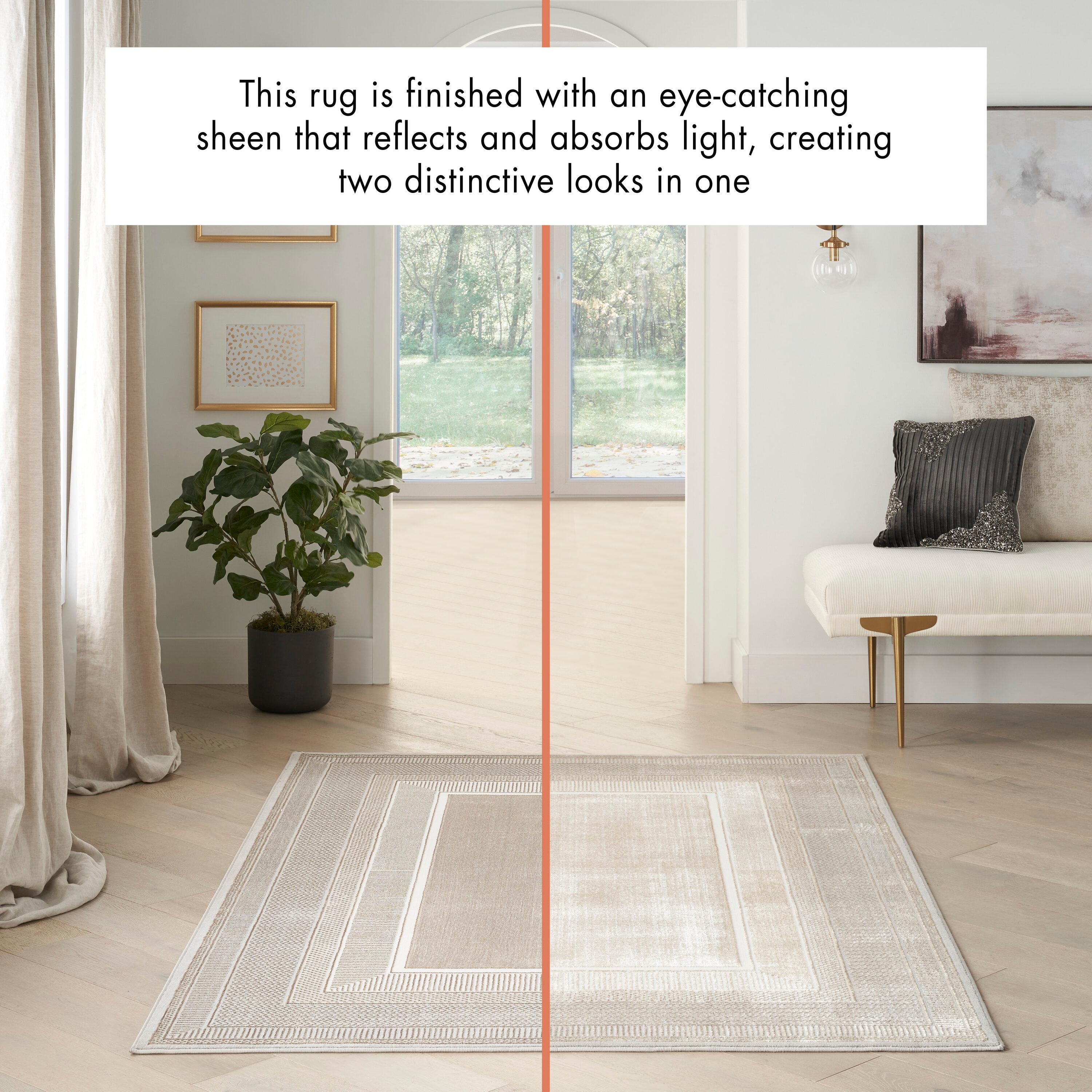 Nourison Glam 7'10" x 9'10" Ivory Modern Indoor Rug