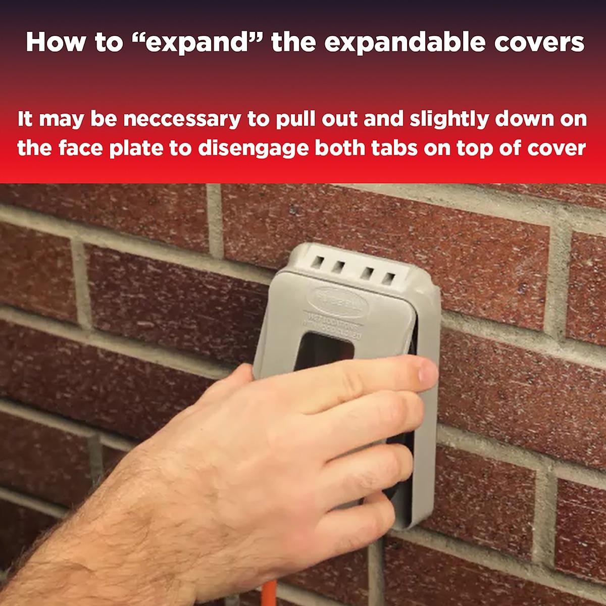 TayMac Single Gang Rectangular Polycarbonate Bronze Expandable Outdoor Box Cover