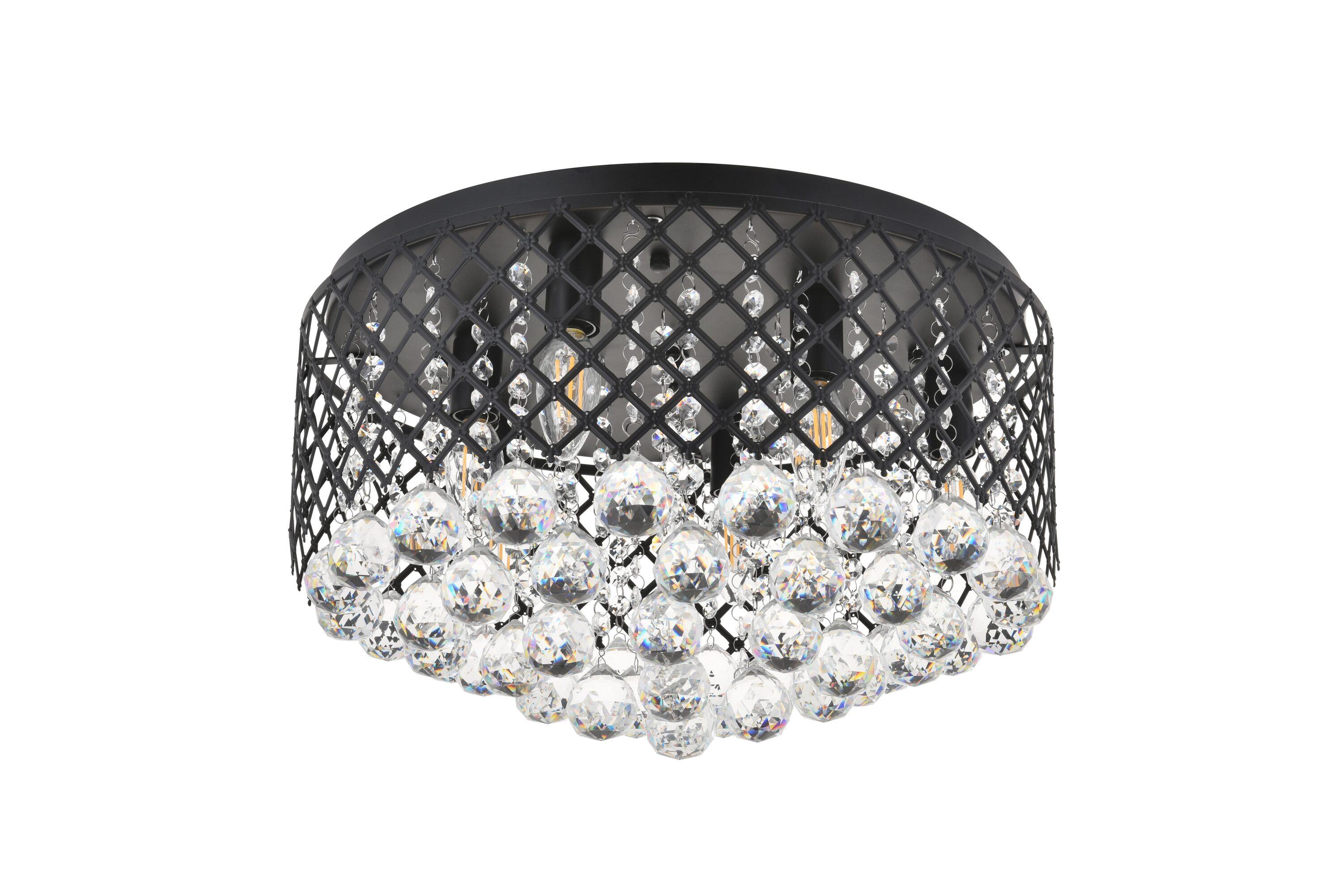 Elegant Lighting Tully 6 light Matte Black Flush Mount