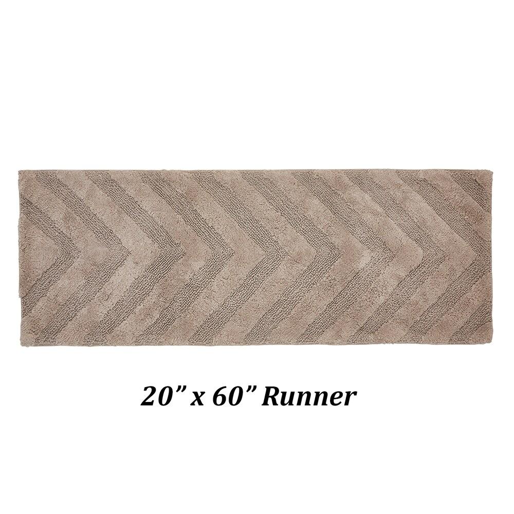 Better Trends Hugo 100% Cotton Tufted Non-Slip Backing Bath Rug 20" x 60" Runner - Beige