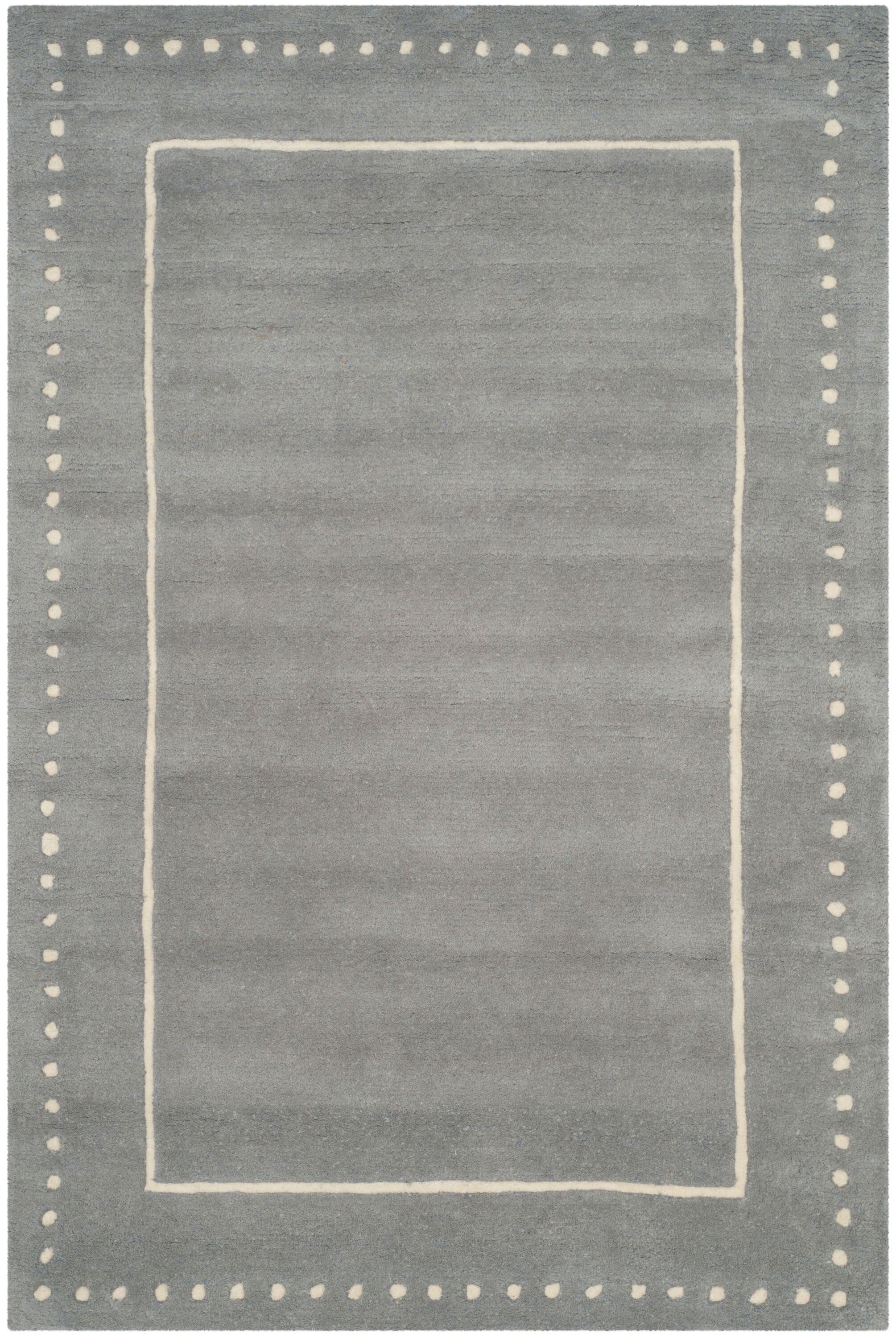 Bella BEL151 Hand Tufted Area Rug - Silver/Ivory - 4'x6' - Safavieh.