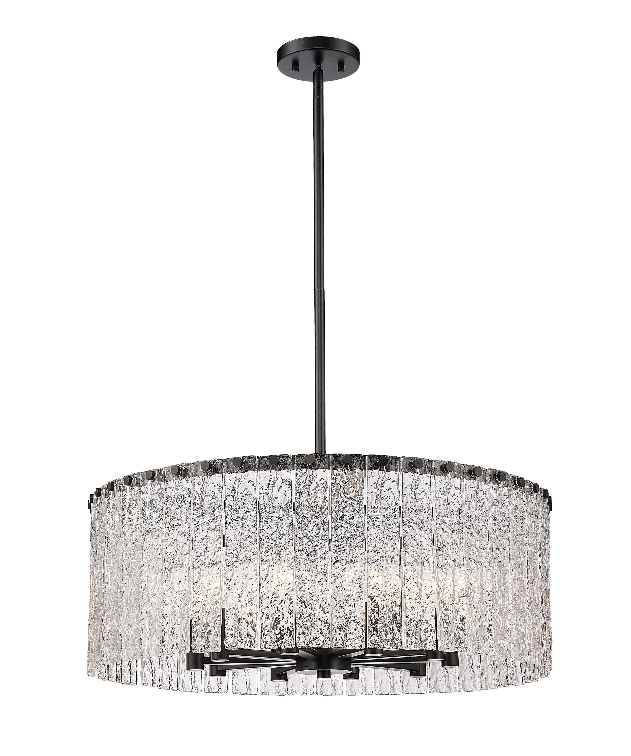 Z-Lite 1943P26 Glacier 10 Light 27" Wide Drum Chandelier - Black