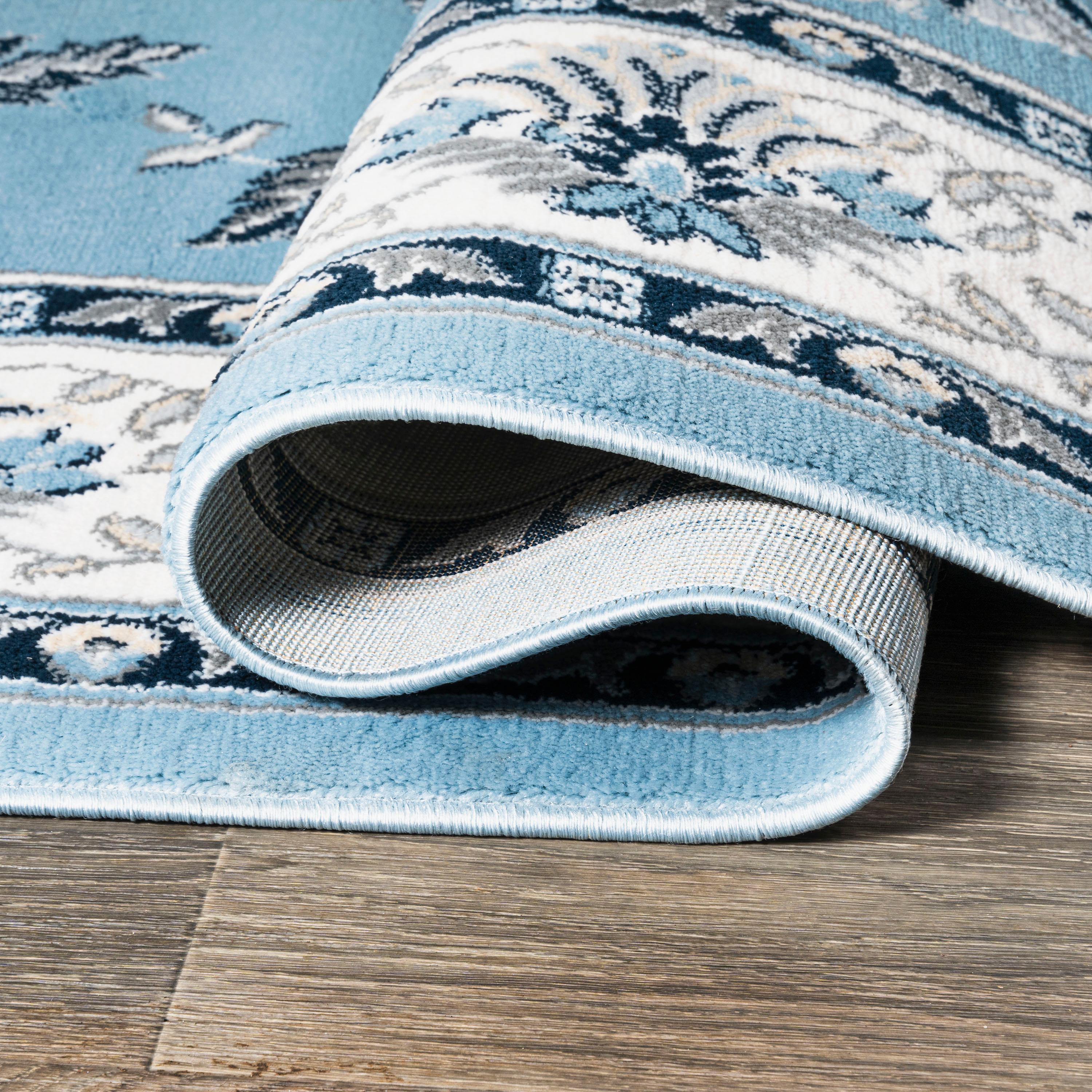 3'x 5' Cherie French Cottage Area Rug, Blue/Cream - JONATHAN Y