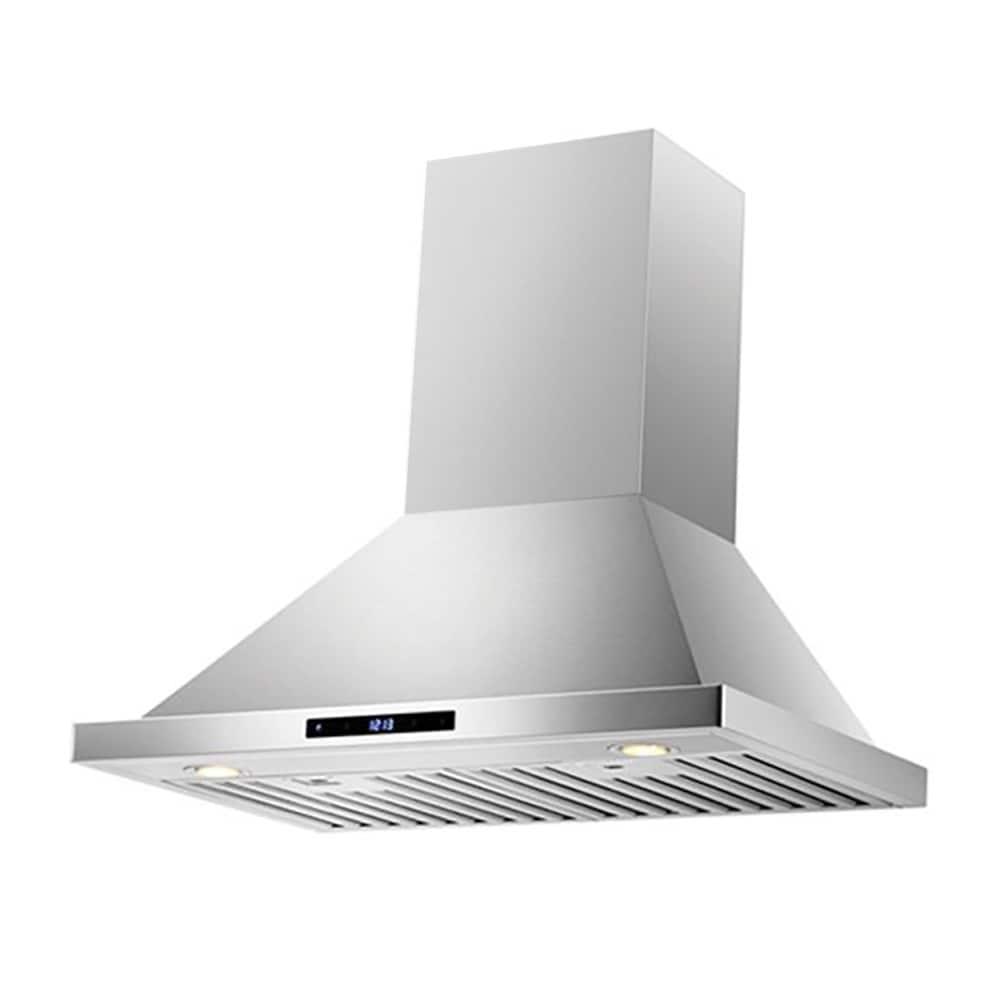 CAVALIERE 30" inch 462 CFM Convertible Digital Wall Mount Range Hood Included Charcoal Filter in Stainless Steel