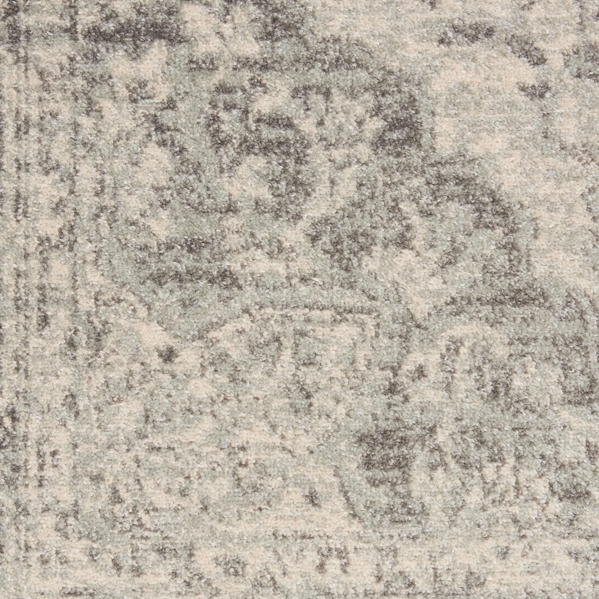 Nourison Tranquil Vintage Persian Center Medallion Area Rug Ivory Grey 4' x 6'