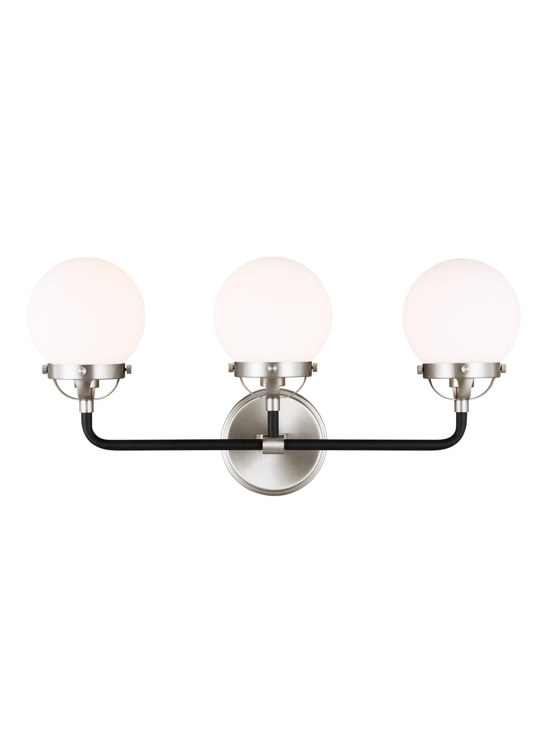 Generation Lighting Cafe 21.75-in 3 -Light Brushed Nickel Modern/contemporary Vanity light
