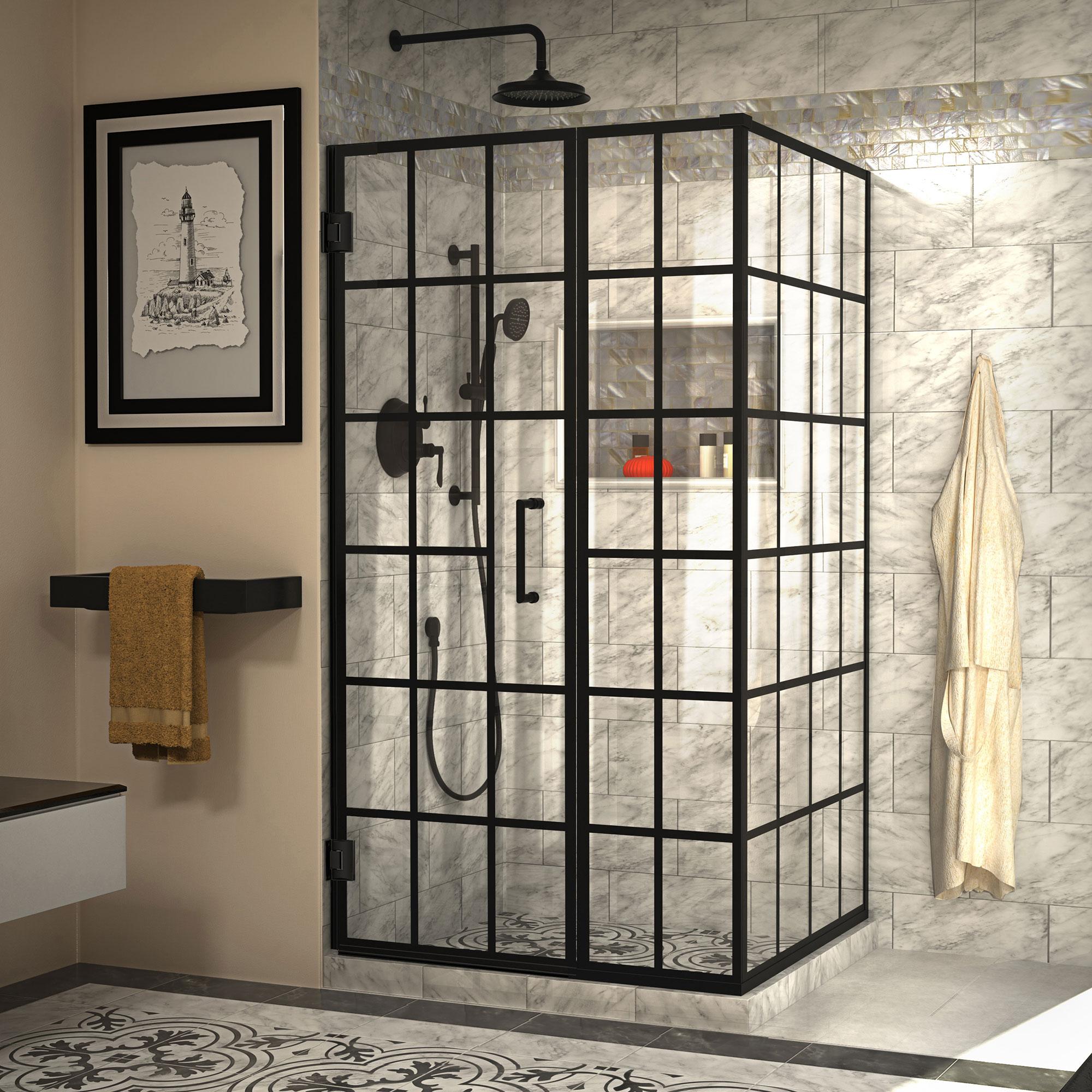 Unidoor Toulon Frameless 39.88" x 72" Rectangle Hinged Shower Enclosure