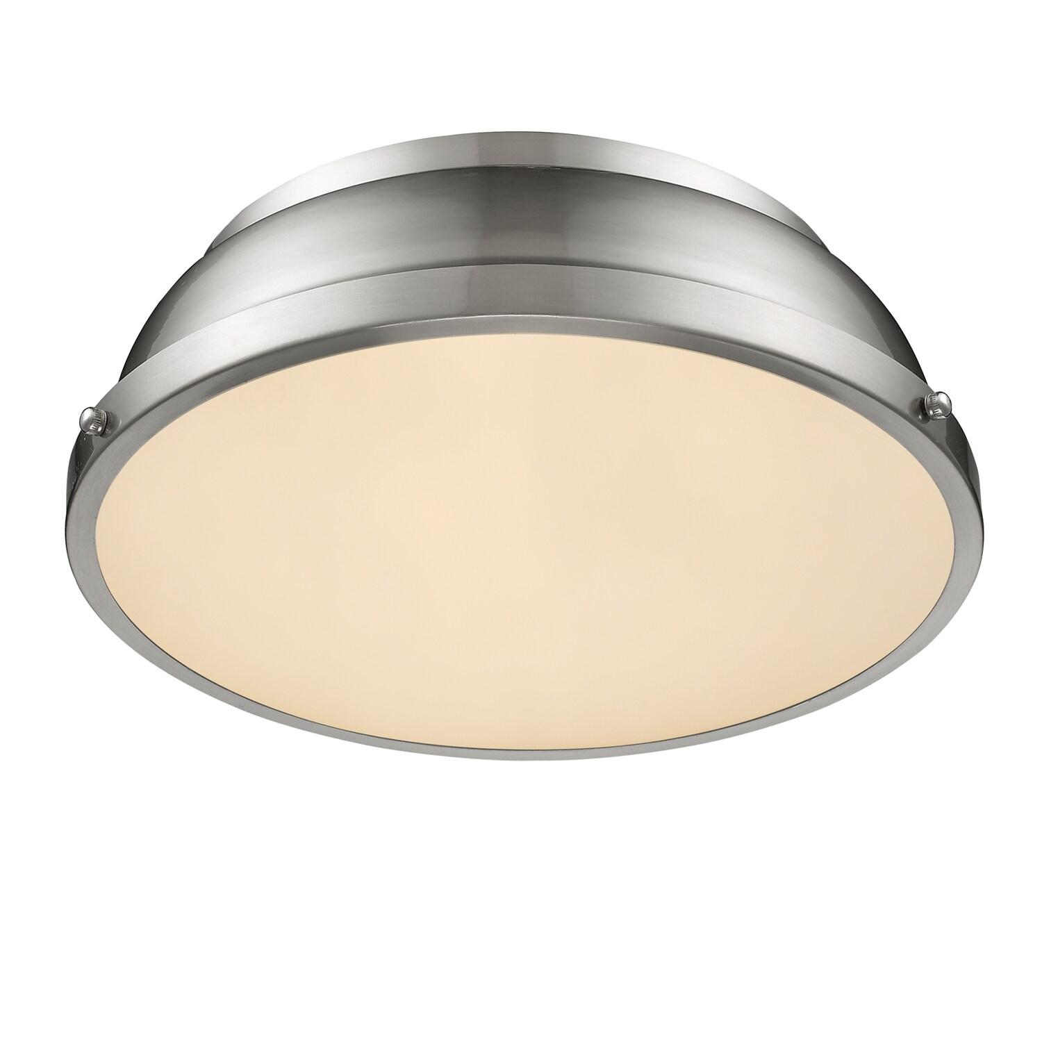 Golden Lighting Duncan 2-Light Flush Mount in Pewter