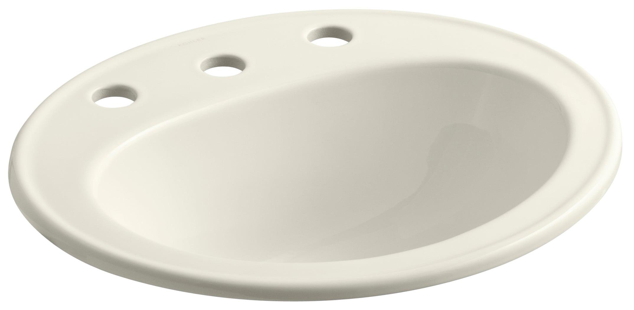 Pennington Ceramic Oval Drop-In Bathroom Sink with Overflow