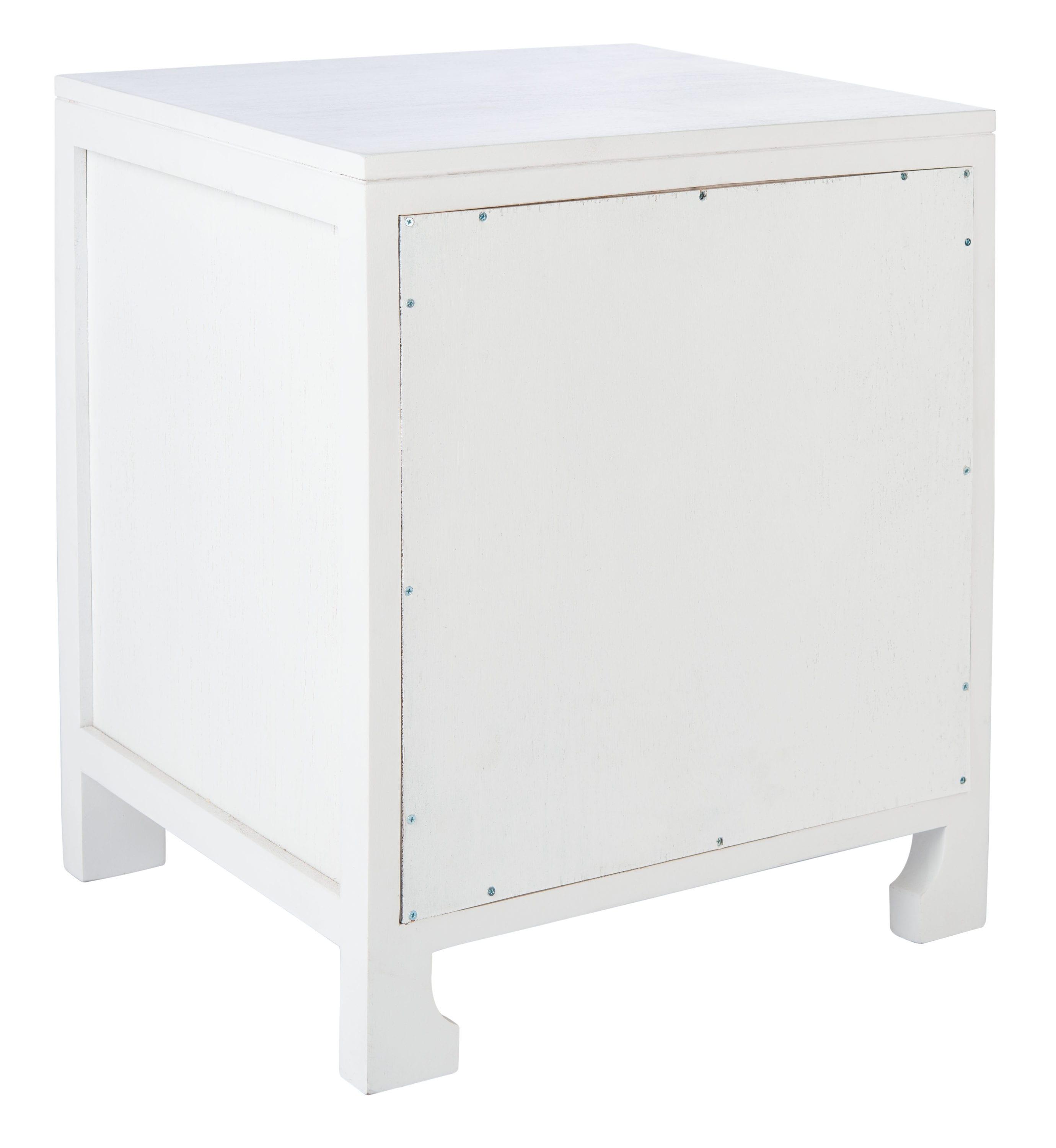 SAFAVIEH Dave 1-Drawer 1 Door Nightstand White / Natural