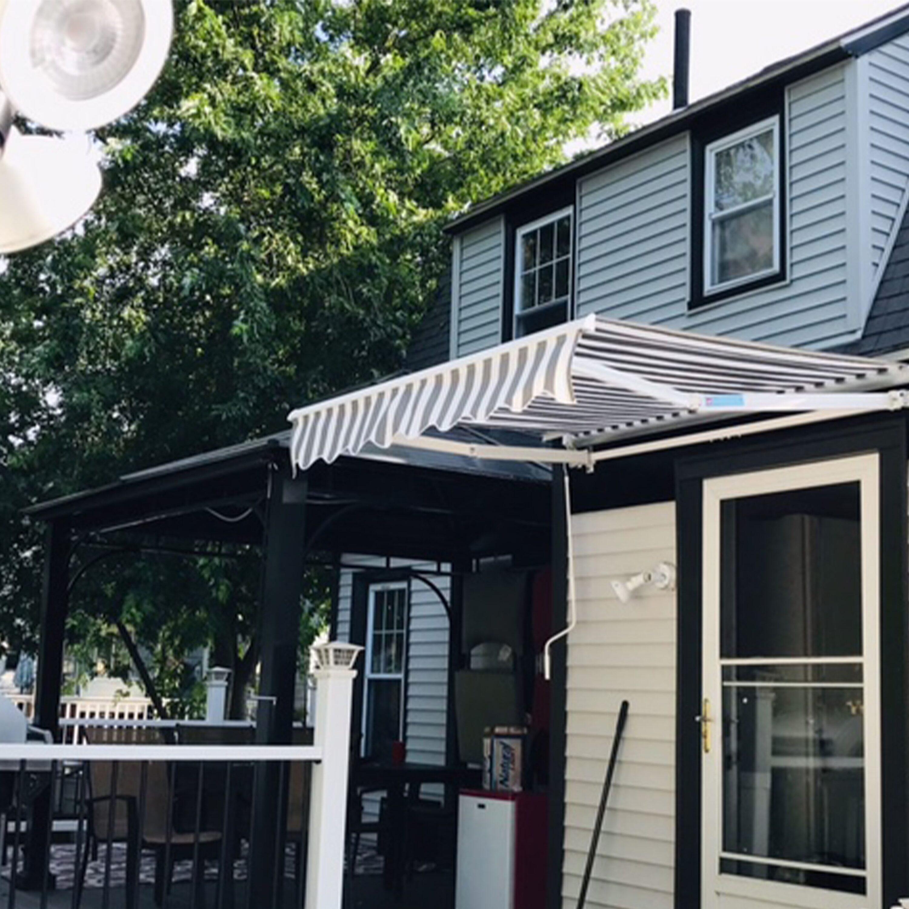 Retractable Patio Awning - White Frame