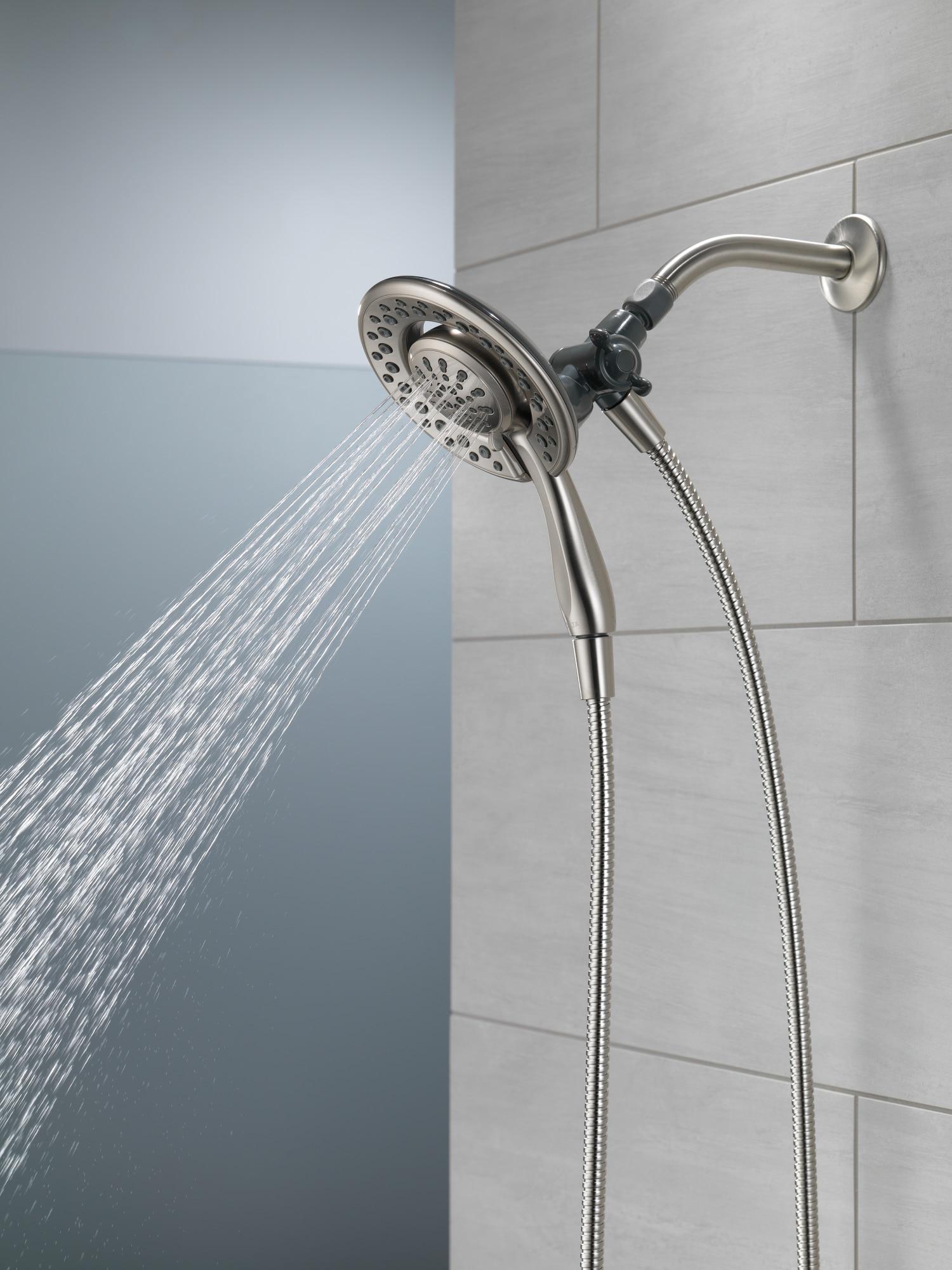 Spotshield Brushed Nickel Stainless Steel Dual Shower Head with Handheld