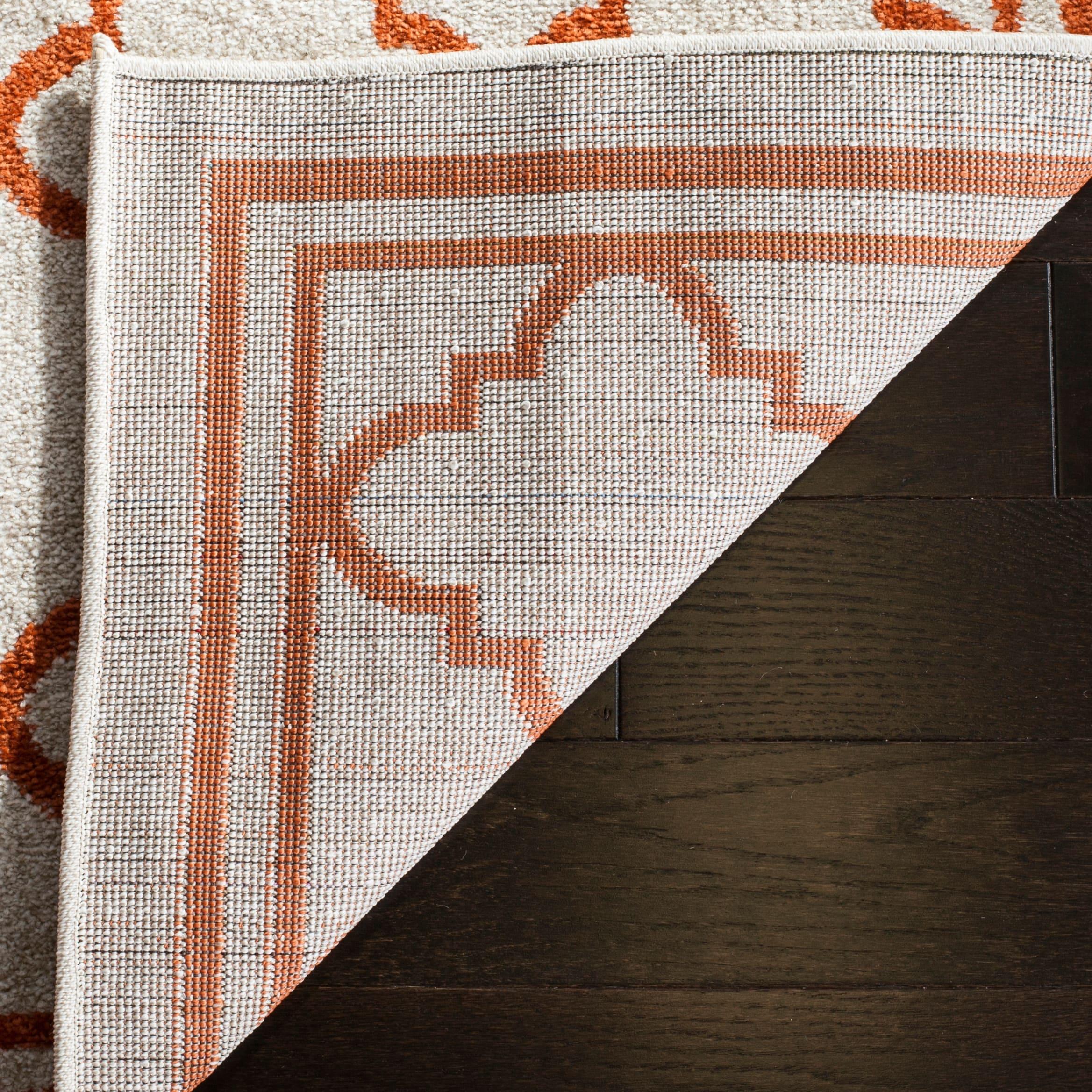 Amherst AMT422 Power Loomed Indoor Area Rug - Beige/Orange - 7'x7' - Safavieh