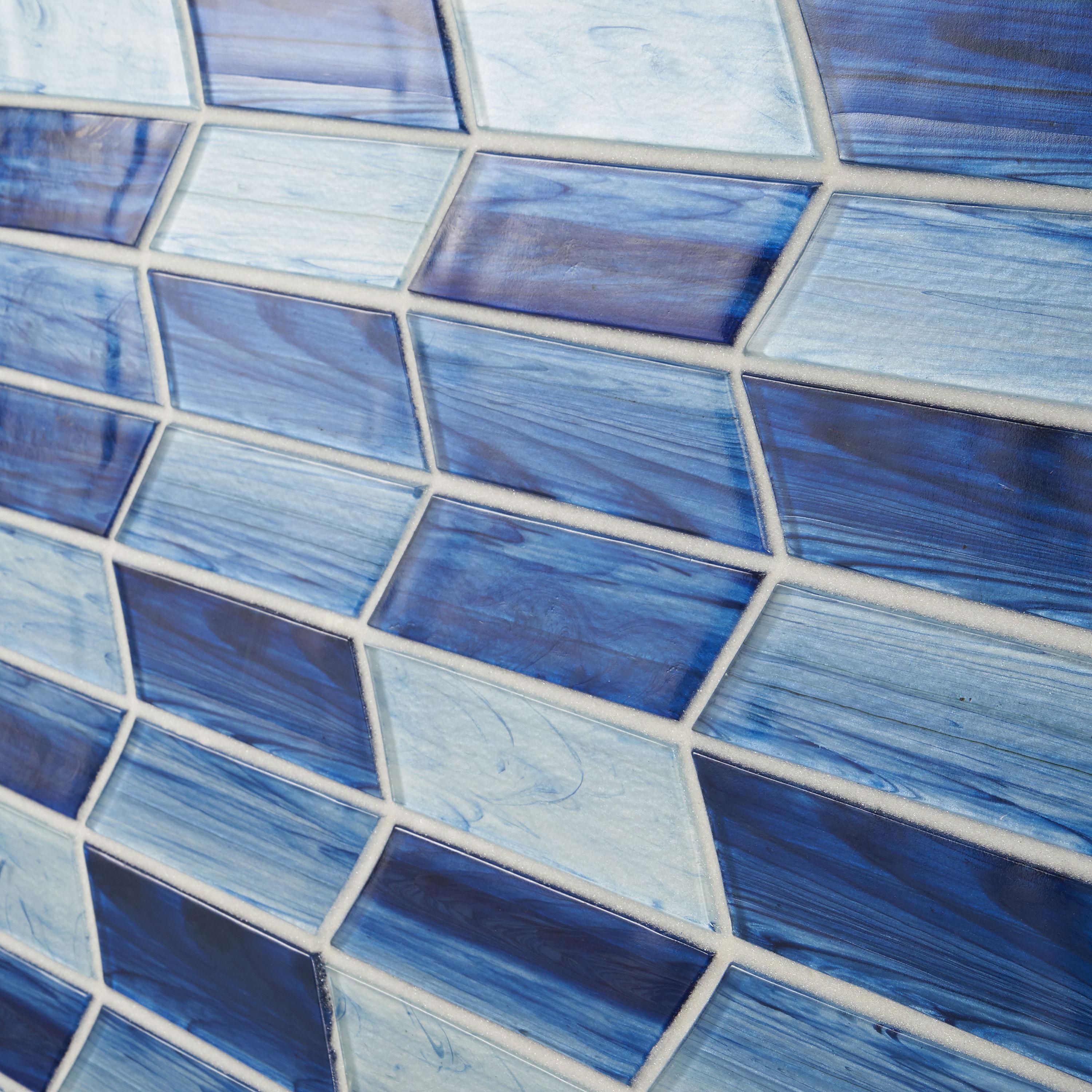 Tara Chevron 11.73 in. x 11.74 in. Molten Glass Mosaic Wall Tile (0.96 Sq. Ft. / Sheet)