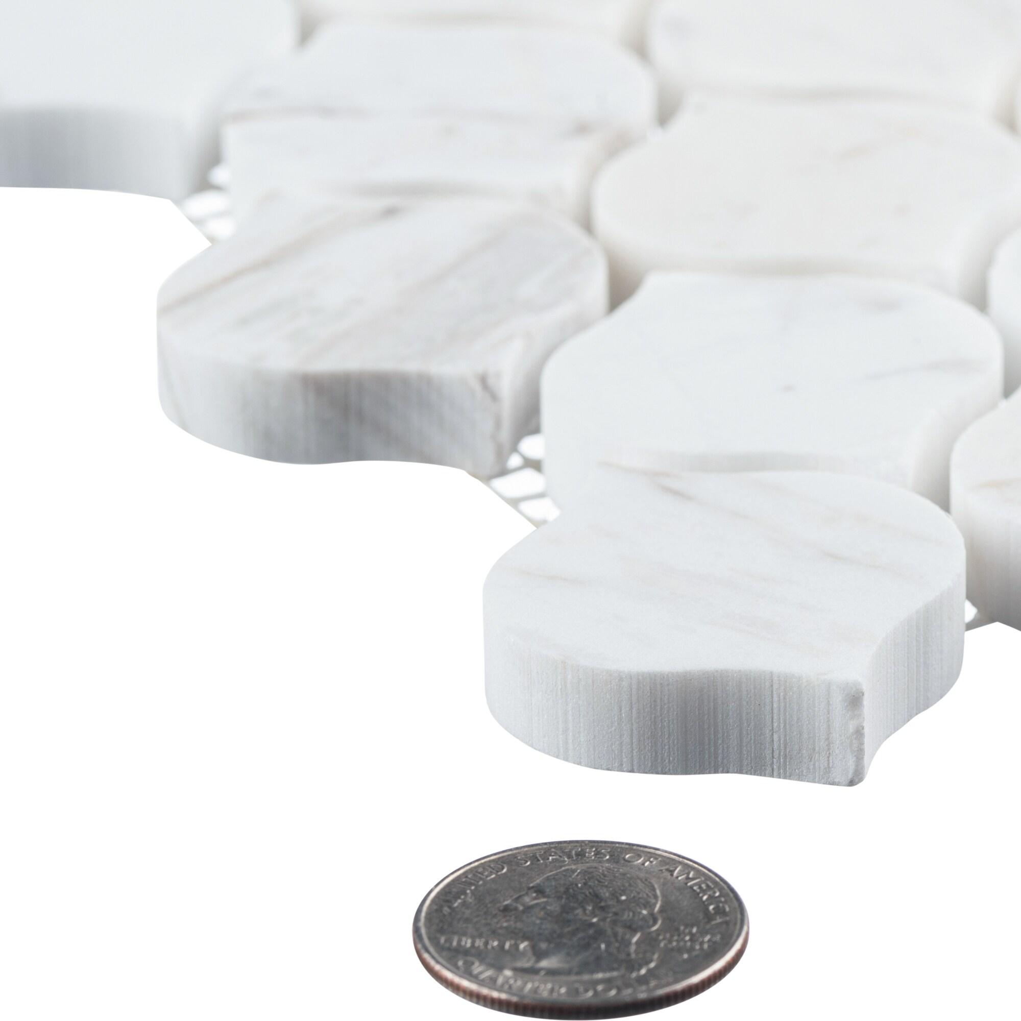 Dayberry 1.5" Marble Arabesque Mosaic Kitchen Backsplash, Bathroom, Shower, Pool, Wall and Floor Tile