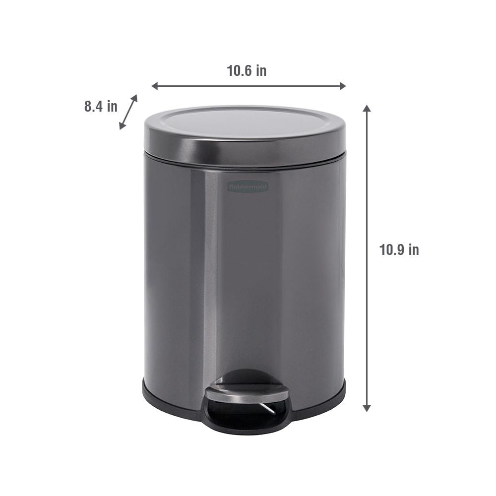 Rubbermaid 1.6 Gal. Stainless Steel Round Step-On Household Metal Trash Can